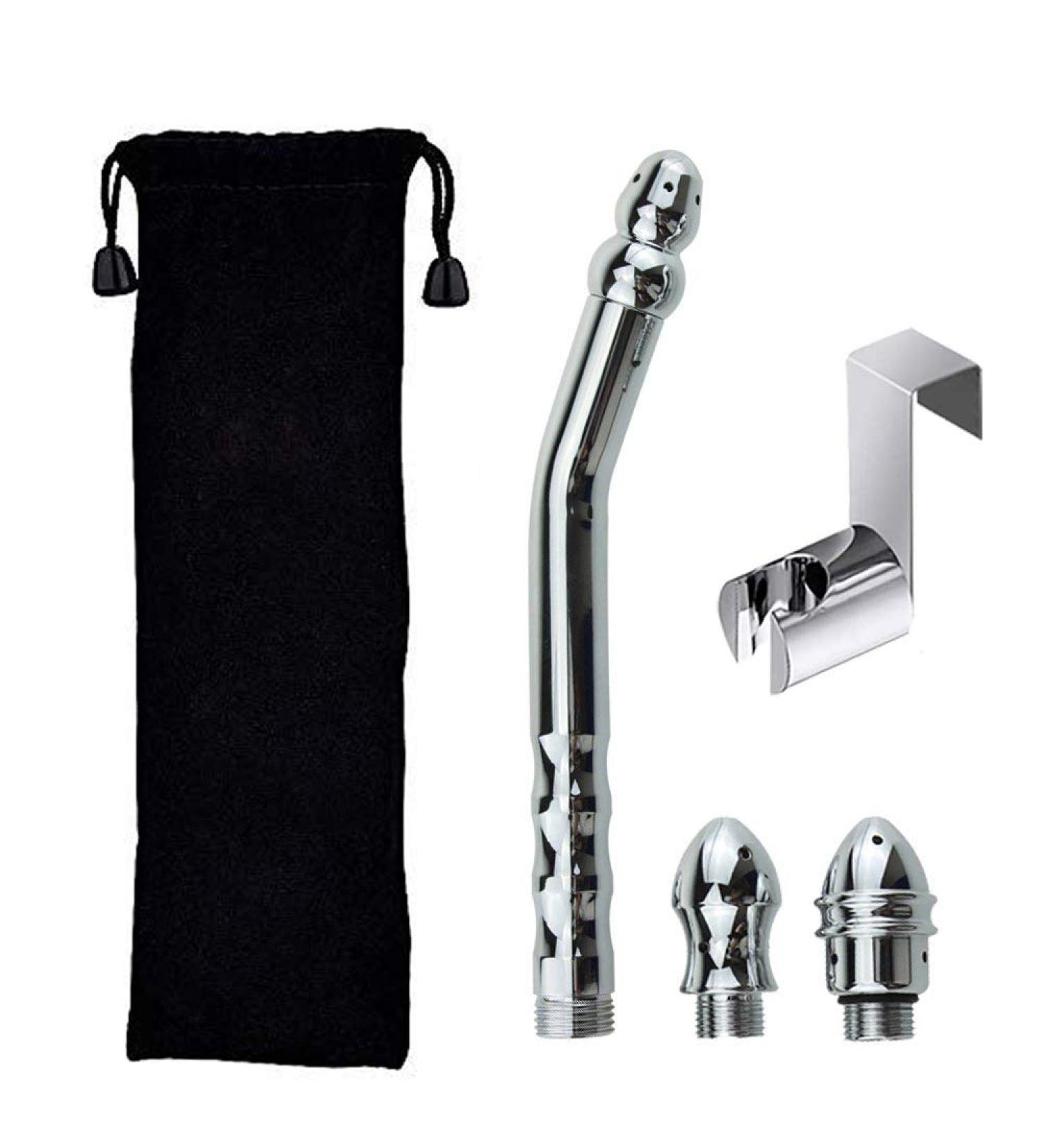 Shower Enema Douche Cleaner Kit - Handheld Aluminum Colon Irrigation System with Water Tank Hook | International Shipping Available - Buy Online on GoSupps.com