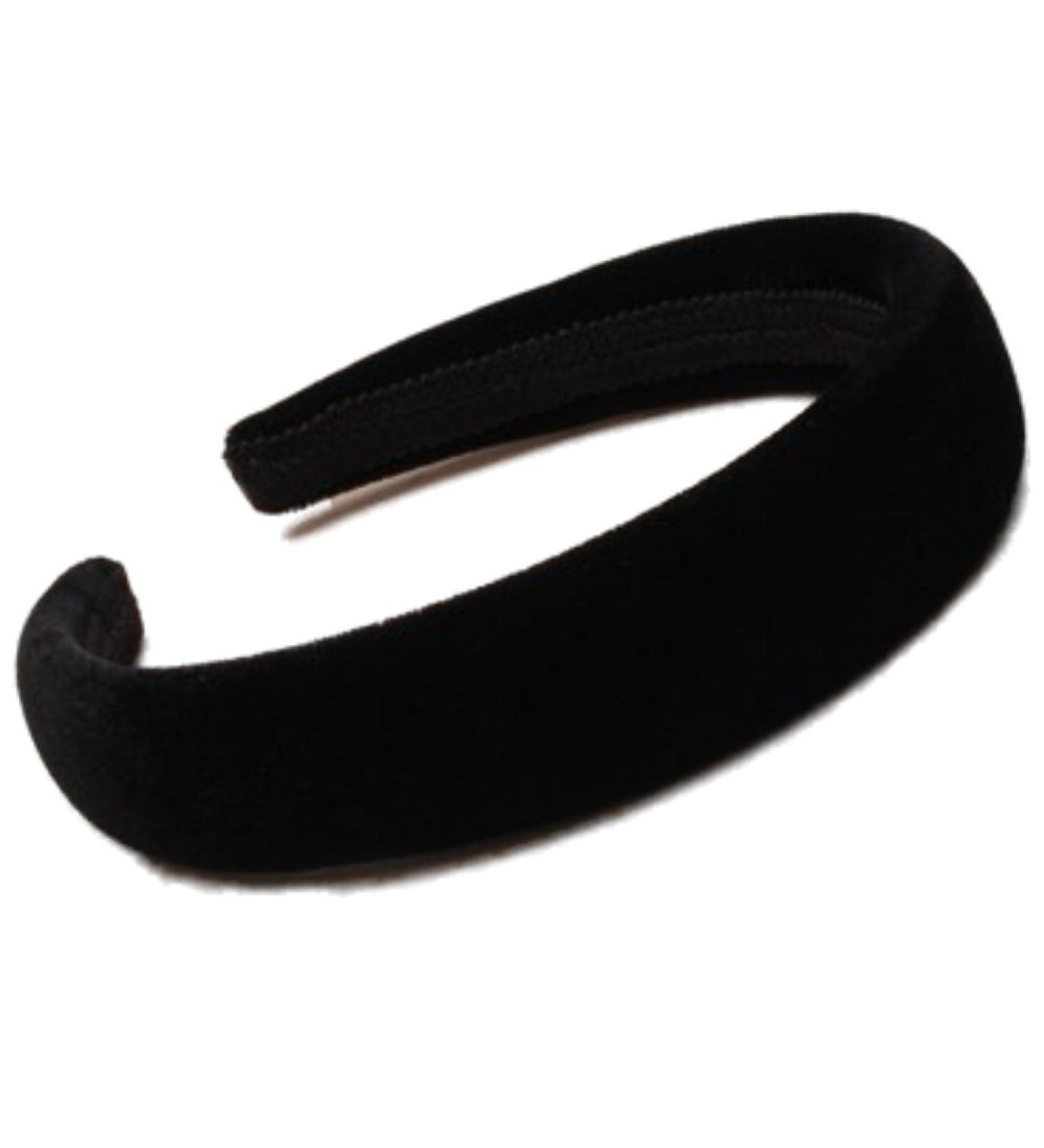 Headband velvet cover Alice design 2.5 cm wide black