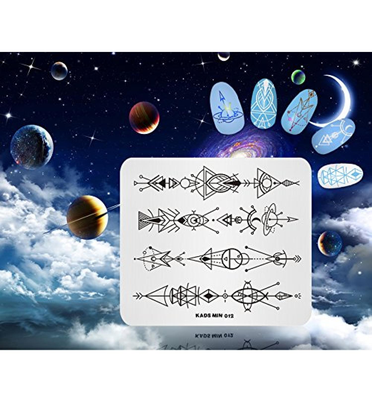 KADS Nail Art Stamping Plate Set - Night Sky, Flower, Beach Designs | 4Pcs Template Image Plates for Salon-quality Nail Designs - Buy Online on GoSupps.com