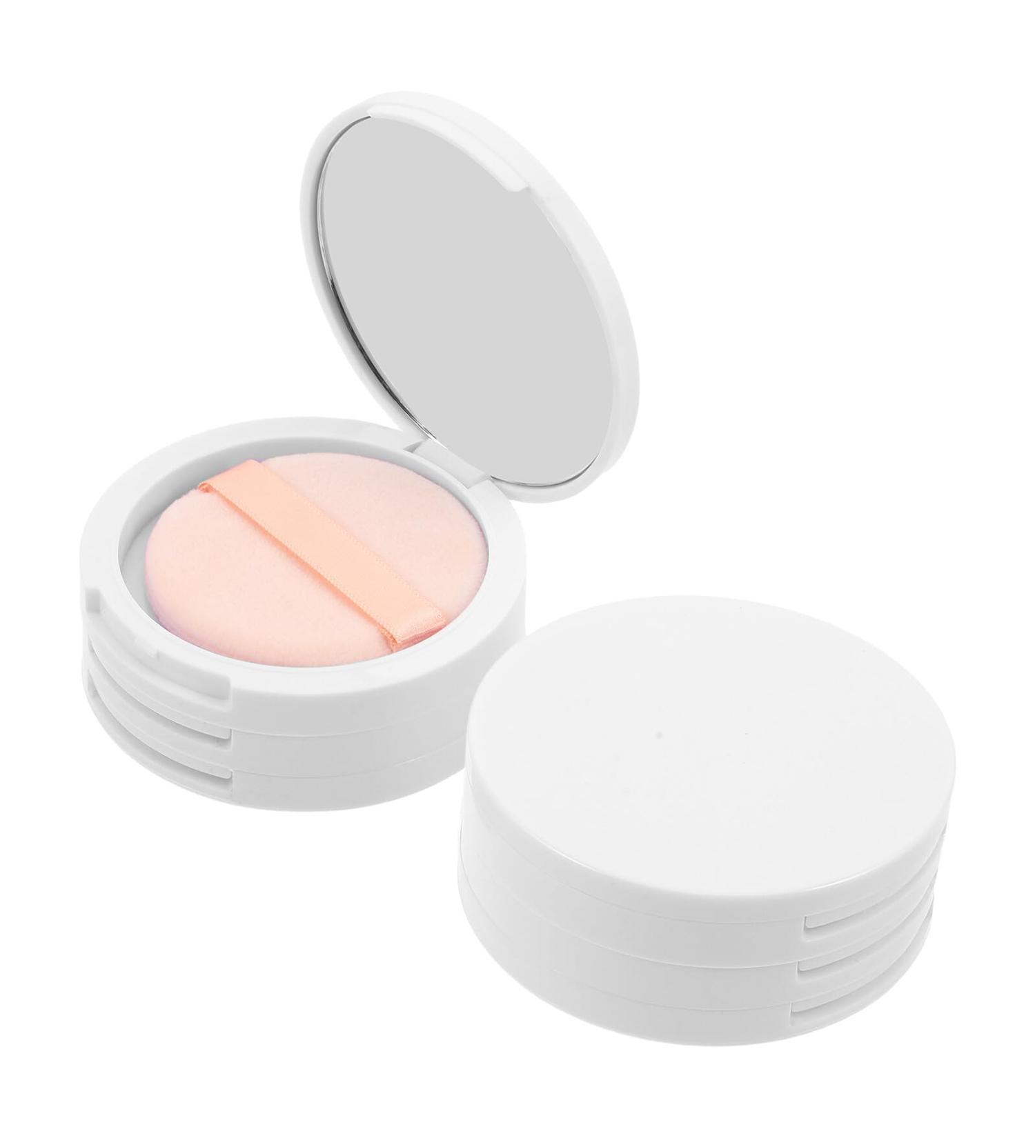 Palette de Maquillage Vide Ronde 3 Couches Blanche avec Miroir et Houppette tui Fards Paupi res DIY Compact 2 Pi ces Rangement Portable pour Maquillage et Voyage - Buy Online on GoSupps.com