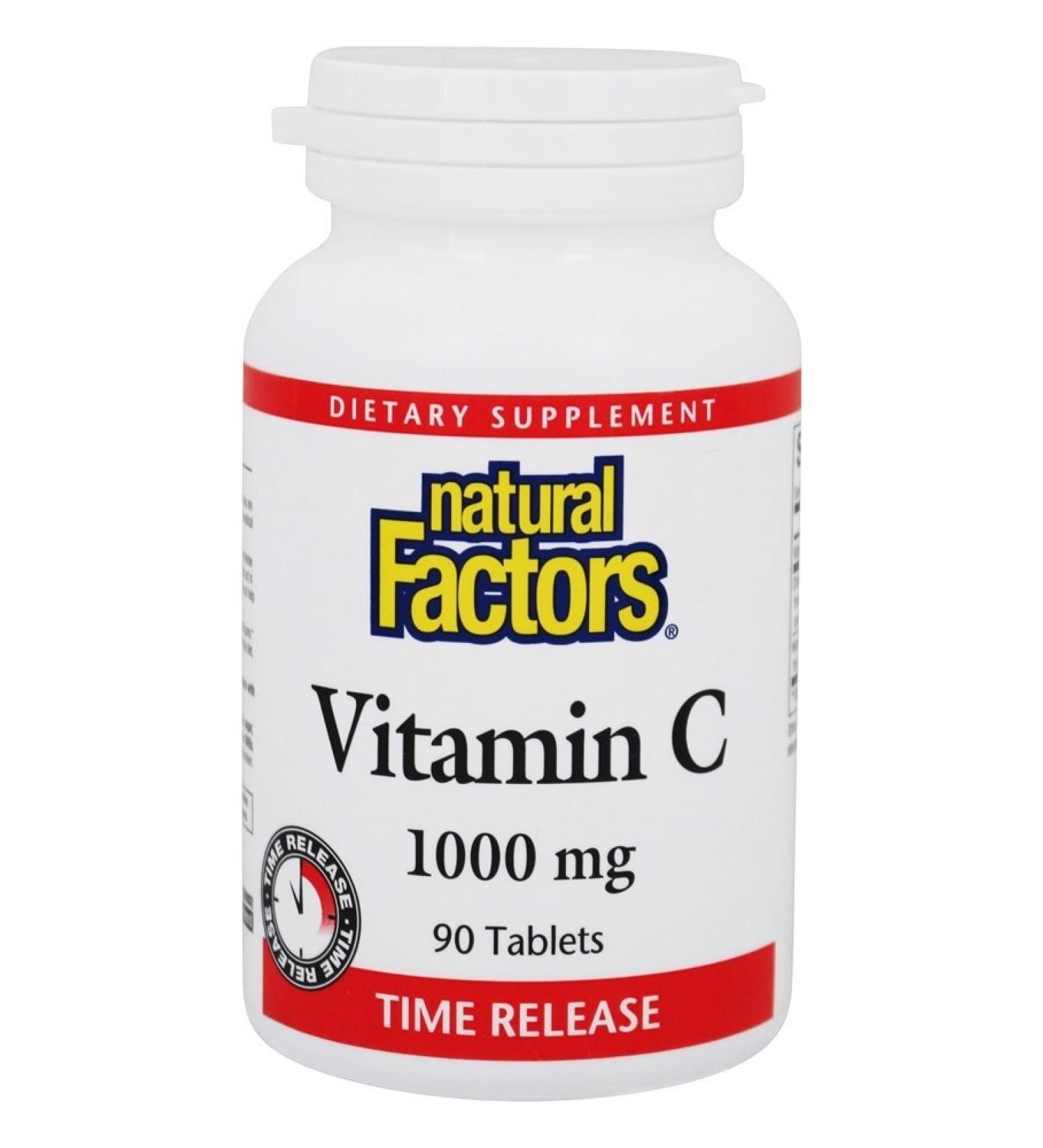 Natural Factors Vitamin C 1000 mg - 90 Time Release Tablets for Immune Support - Buy Online on GoSupps.com