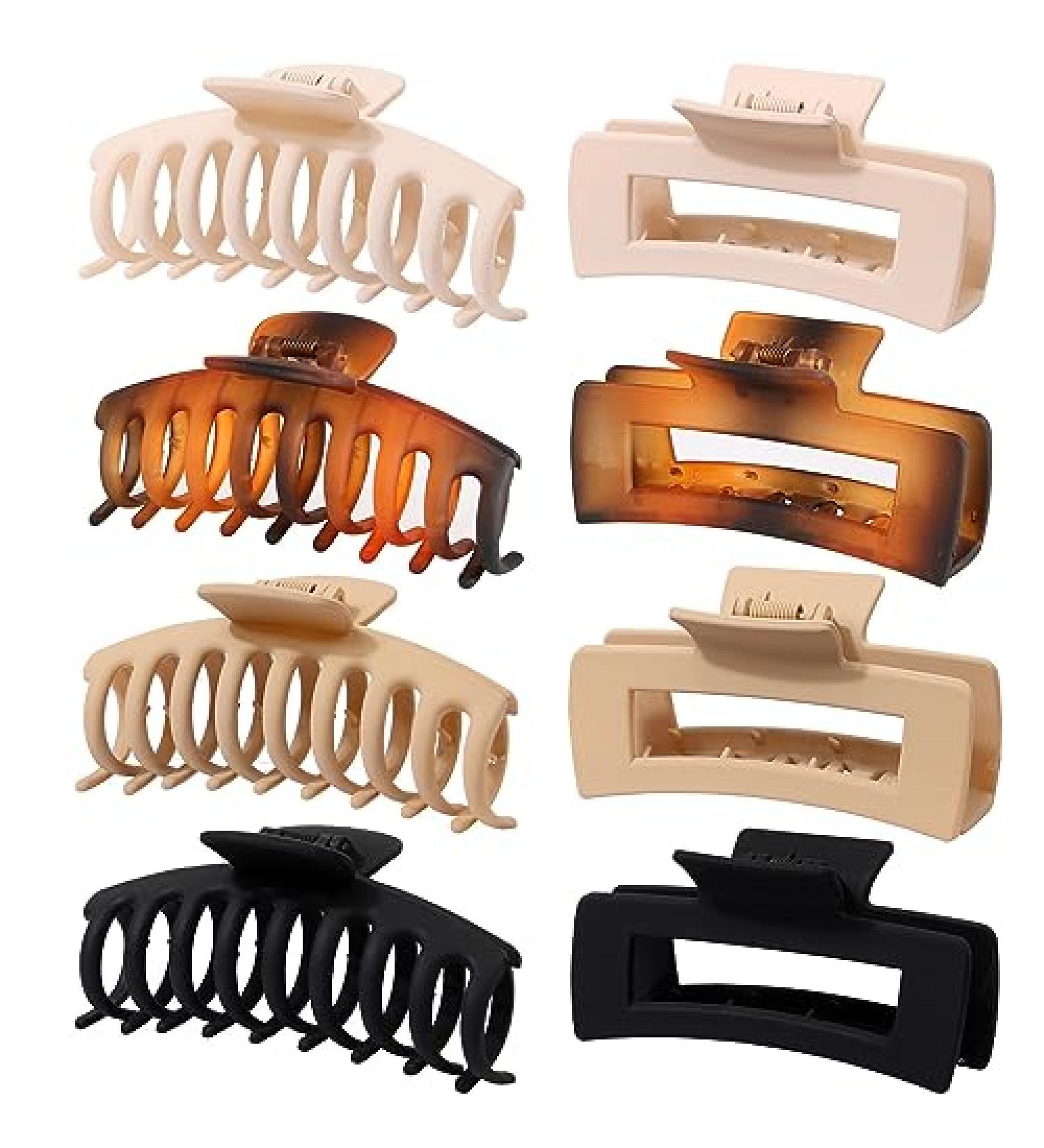 8 Pieces Matt Hair Clips Set for Thick & Thin Hair | 11cm Ladies Hair Accessories | Perfect Gift Idea - Buy Online on GoSupps.com