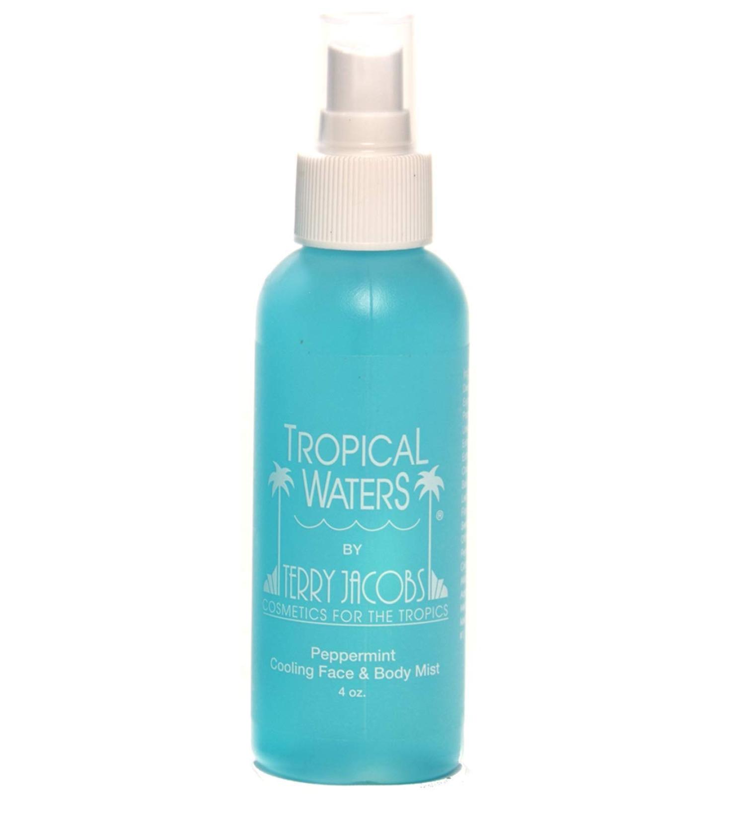 Tropical Waters Peppermint Cooling Spray Mist - Hydrating Body Cool Down Spray for Hot Flashes - Made in USA - 4oz Aloe & Herbal Formula - Buy Online on GoSupps.com