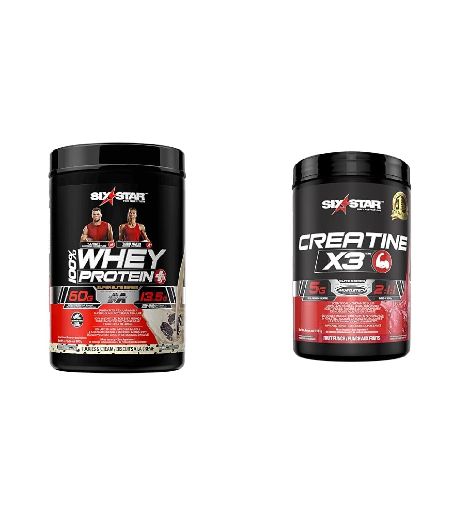 Whey Protein Powder Six Star 100% Whey Protein Plus & plus BCAA Six Star Creatine X3 Powder Creatine Monohydrate and Creatine HCl - Buy Online on GoSupps.com