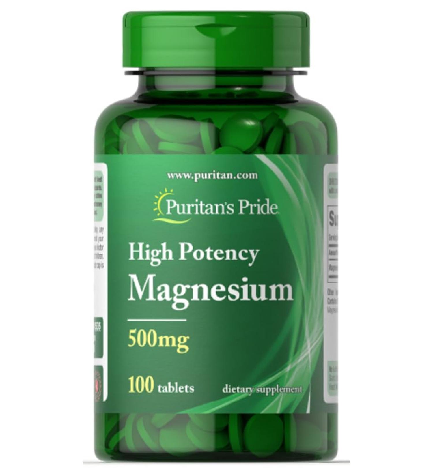 Puritans Pride Puritan's Pride - Magnesium 500 mg | Muscle and Nerve Support 100 Tablets