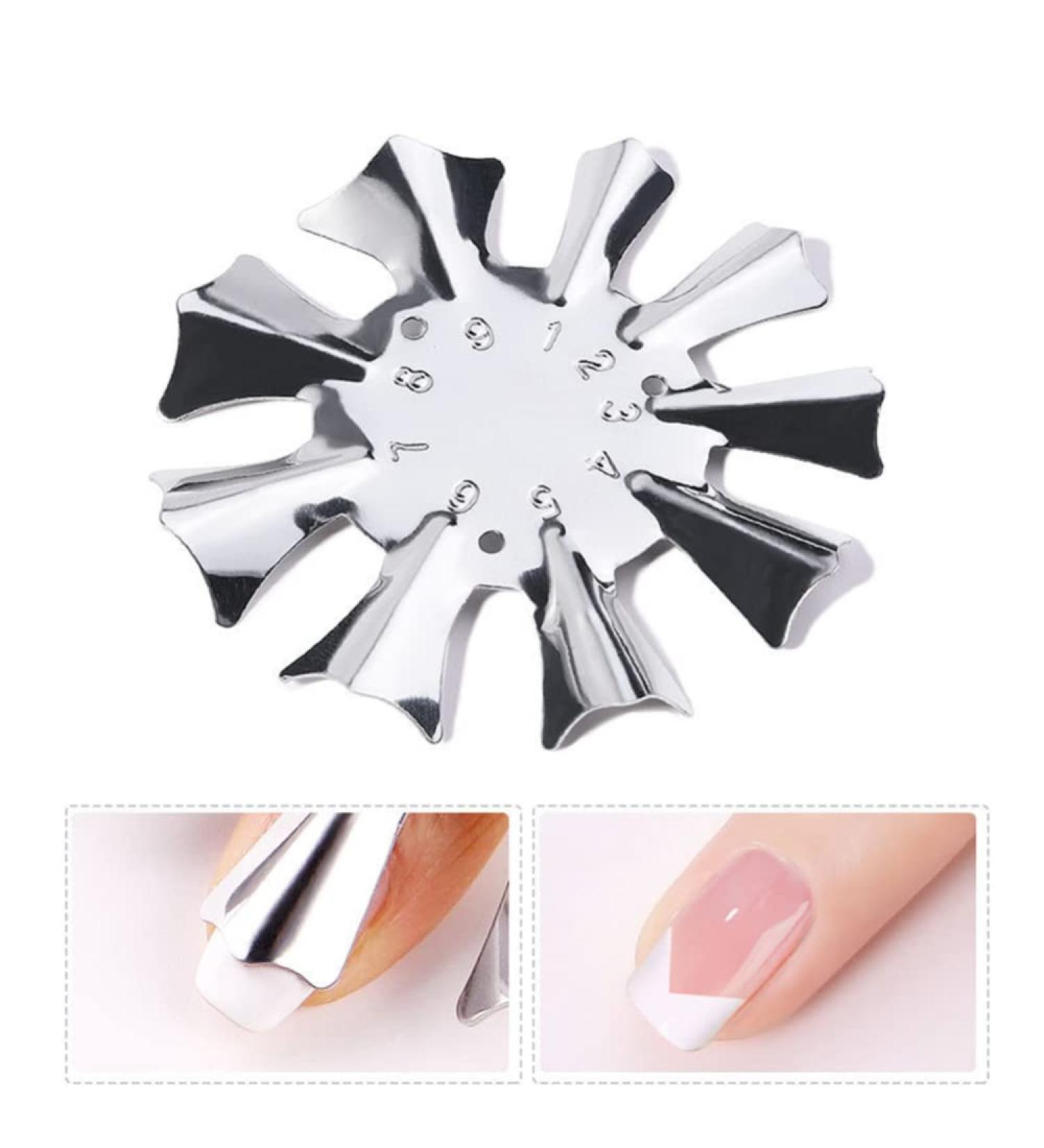 WPOND Nail Art Edge Trimmer Template | Stainless Steel Colorful French Style DIY Nail Tool for Manicure | Perfect for Crystal Nail Production - Buy Online on GoSupps.com