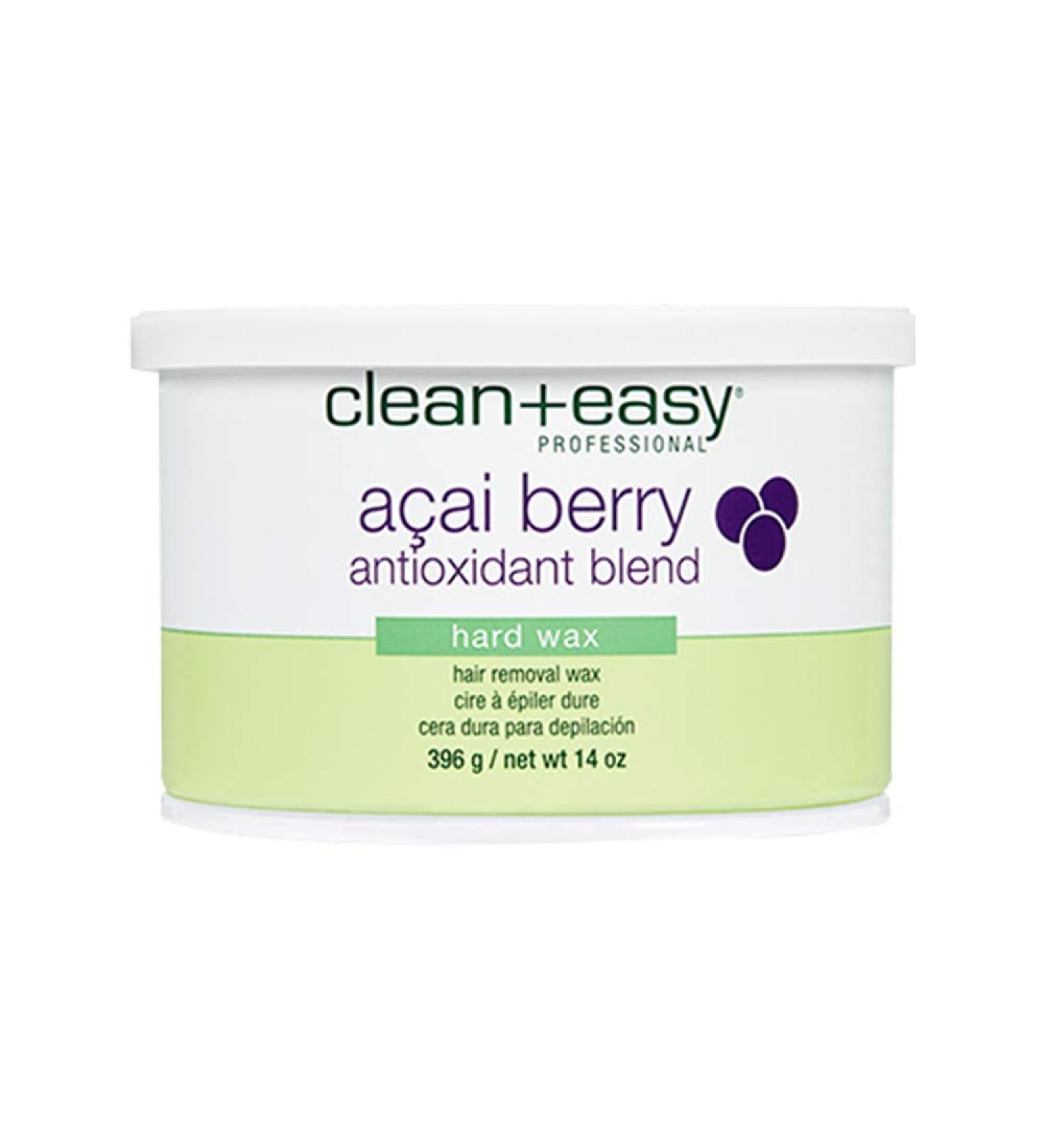 Clean + Easy Acai Berry Hard Wax - Non-Strip Hair Removal Depilatory Treatment - Painless Full Body & Bikini Brazilian Waxing - Removes Fine to Coarse Hairs - 14 oz - Buy Online on GoSupps.com