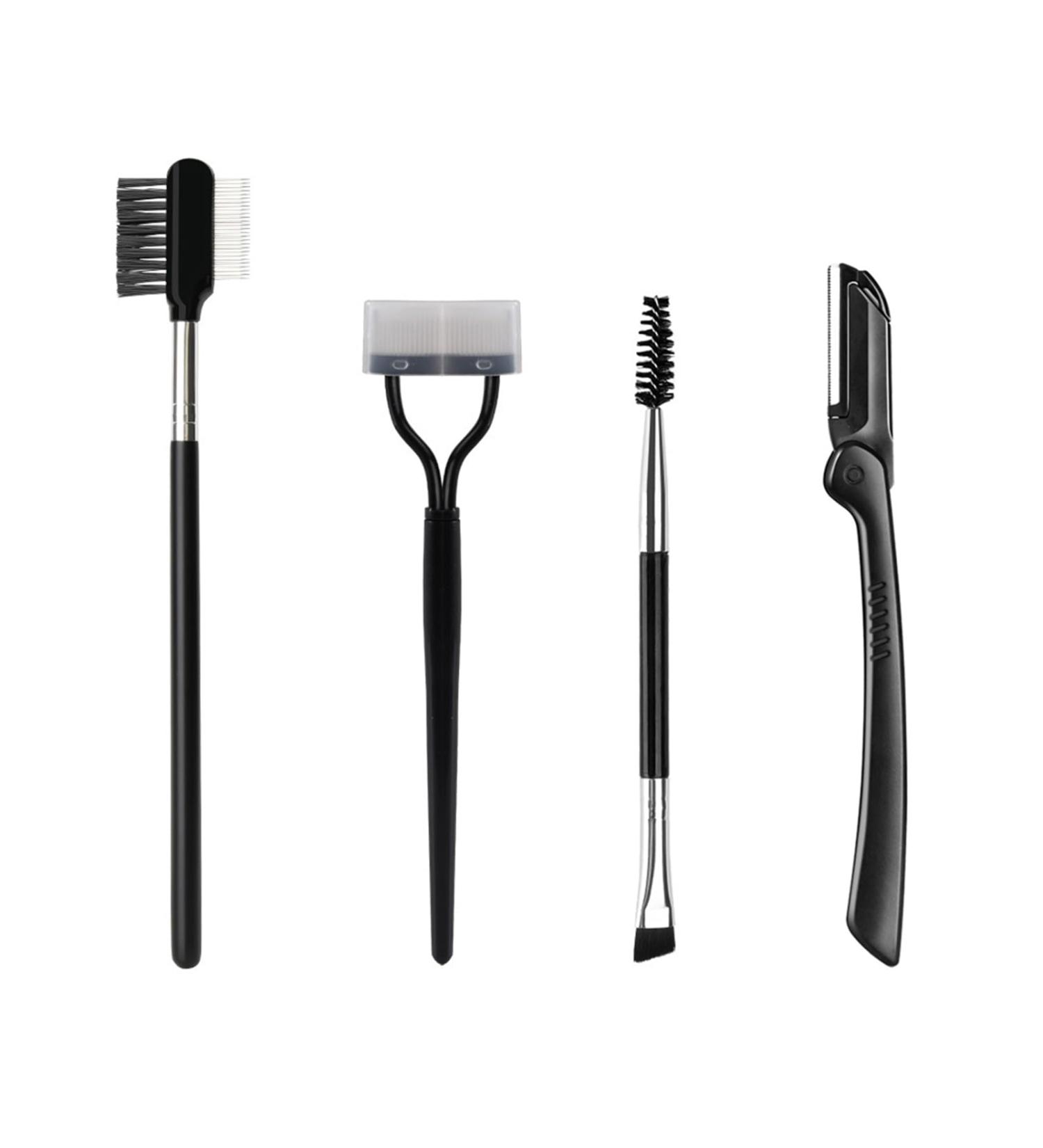 Buy 4-Part Eyebrow Set - Stainless Steel Eyebrow Brush Comb & Eyelash Separator - International Shipping Available - Buy Online on GoSupps.com