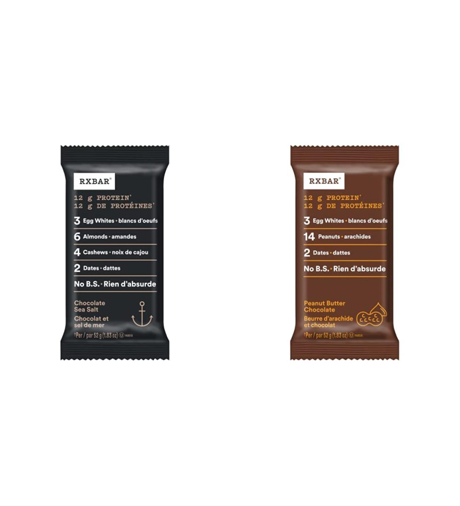 RXBAR Protein Bar Chocolate Sea Salt + Peanut Butter Chocolate Protein Bars (Pack of 24) Bar + Whole Food Protein Bar - Buy Online on GoSupps.com