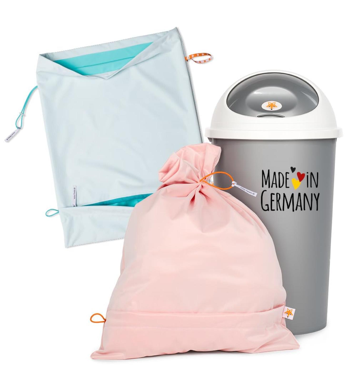 Foxy Baby Diaper Pail for Cloth Diapers - Super Saving Pack (2 Laundry Bags) | Eco-Friendly & Odor-Free Solution for International Shipping - Buy Online on GoSupps.com