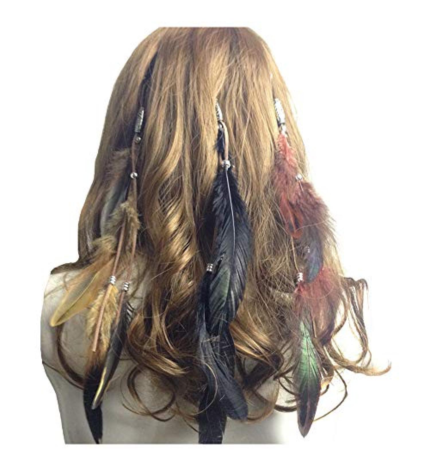 Boho Feather Headband 3 Pack - Handmade Hair Accessories for Women, Girls, and Kids | Tassel Bohemian Headdress for Parties, Cosplay, and Boho Chic Style - Buy Online on GoSupps.com