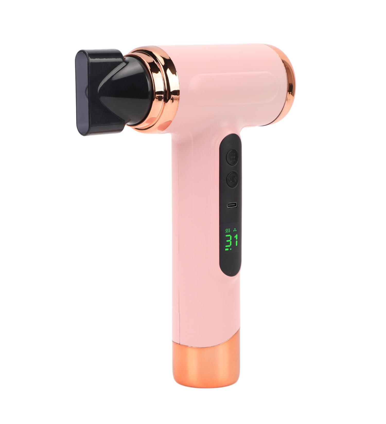 Cordless Hair Dryer 200W High Speed Low Noise Portable Blow Dryer USB Rechargeable Hot Cold Blow Hair Dryer with Nozzle for Home Travel Students (US Plug 100 240V) US Plug 100 240V Roseate - Buy Online on GoSupps.com