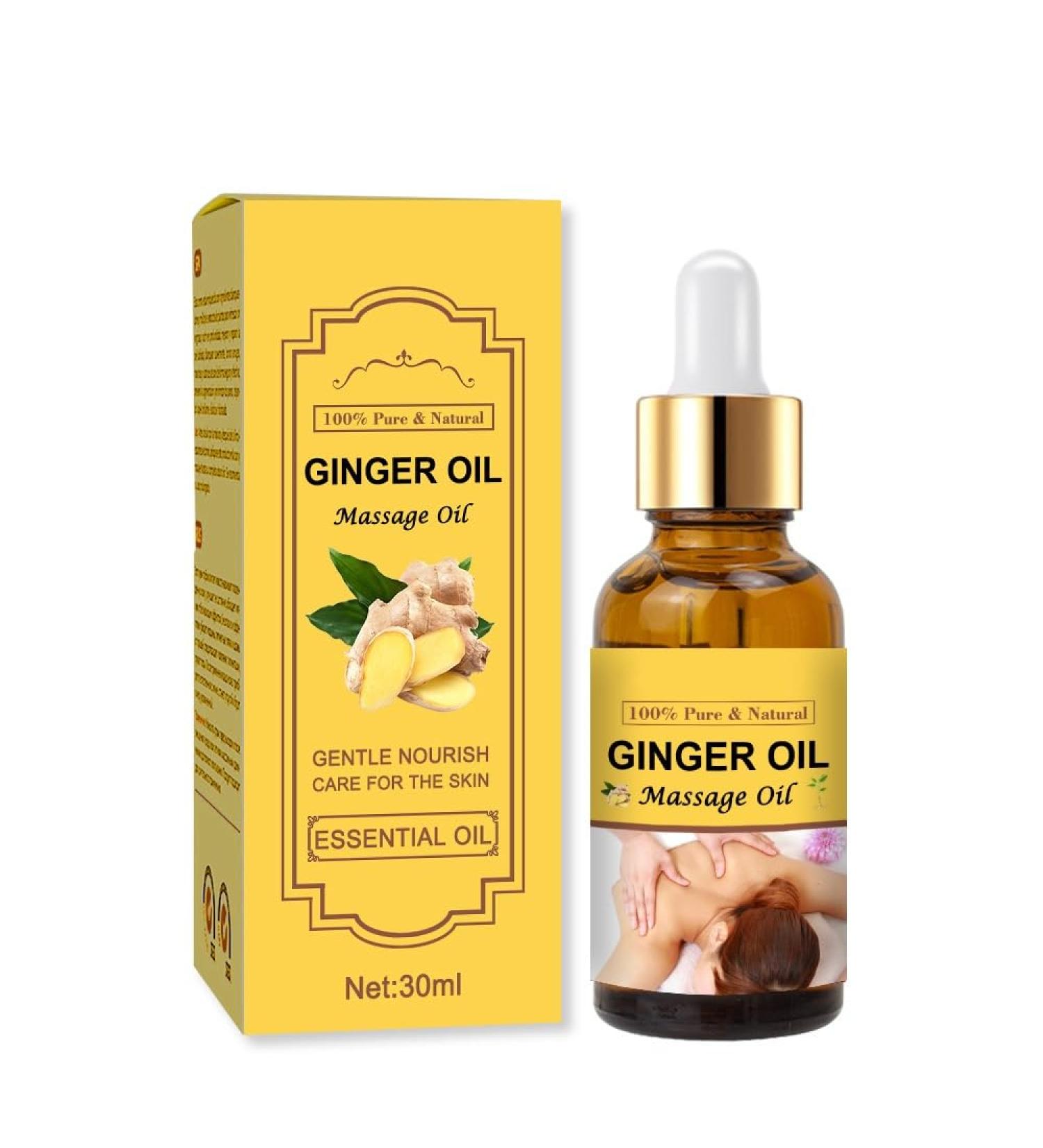 Huile de massage professionnelle au gingembre | R cup ration musculaire d toxification et clat du teint | Qualit spa avec compte-gouttes pour Gua Sha et th rapie (100 ml) - Buy Online on GoSupps.com