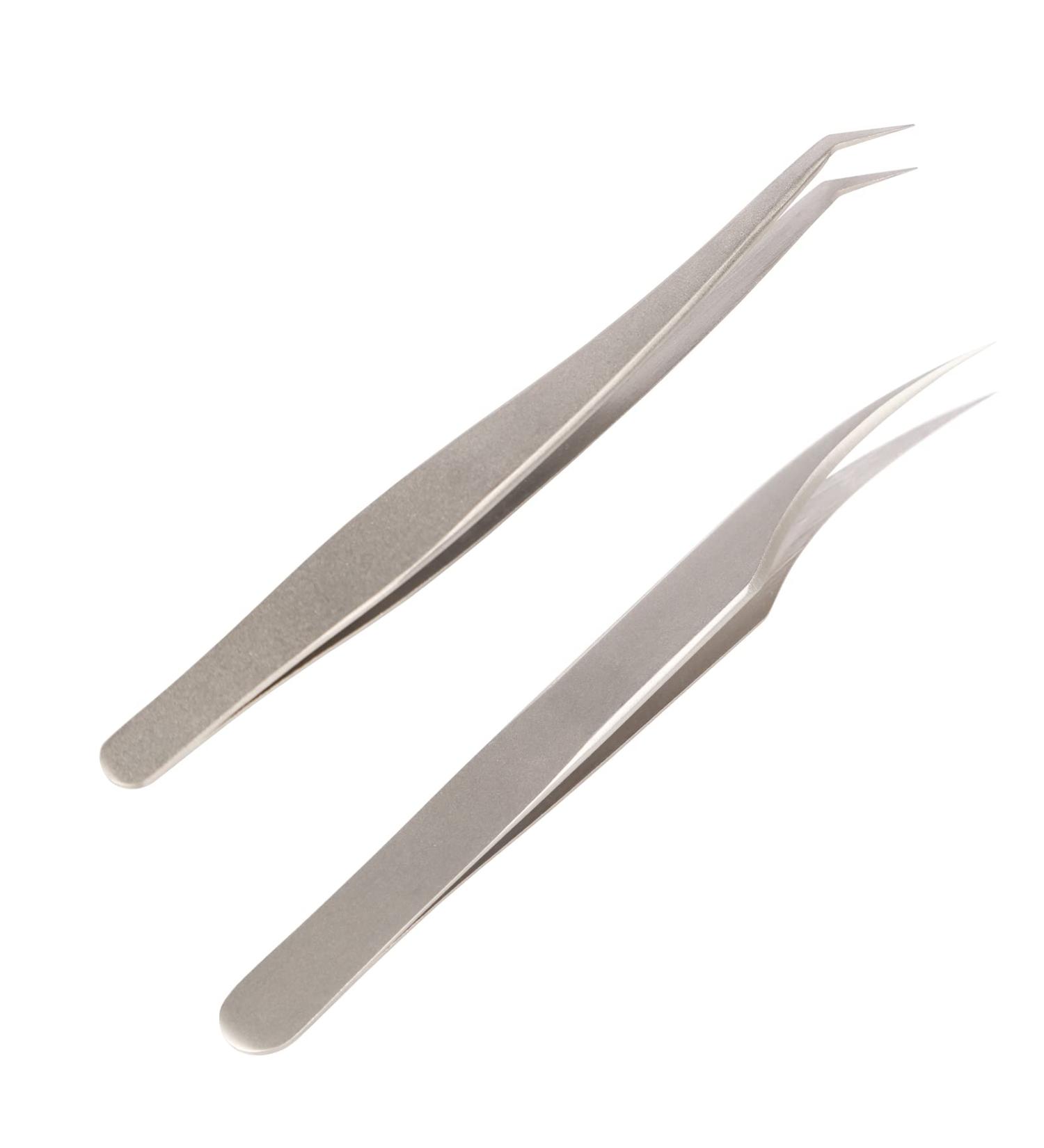 Eyelash Extension Tweezers Set - Professional Straight & Curved Tips for Individual Lashes | 3D 4D 6D Volume Lash Precision | Stainless Steel | Obeya - Buy Online on GoSupps.com