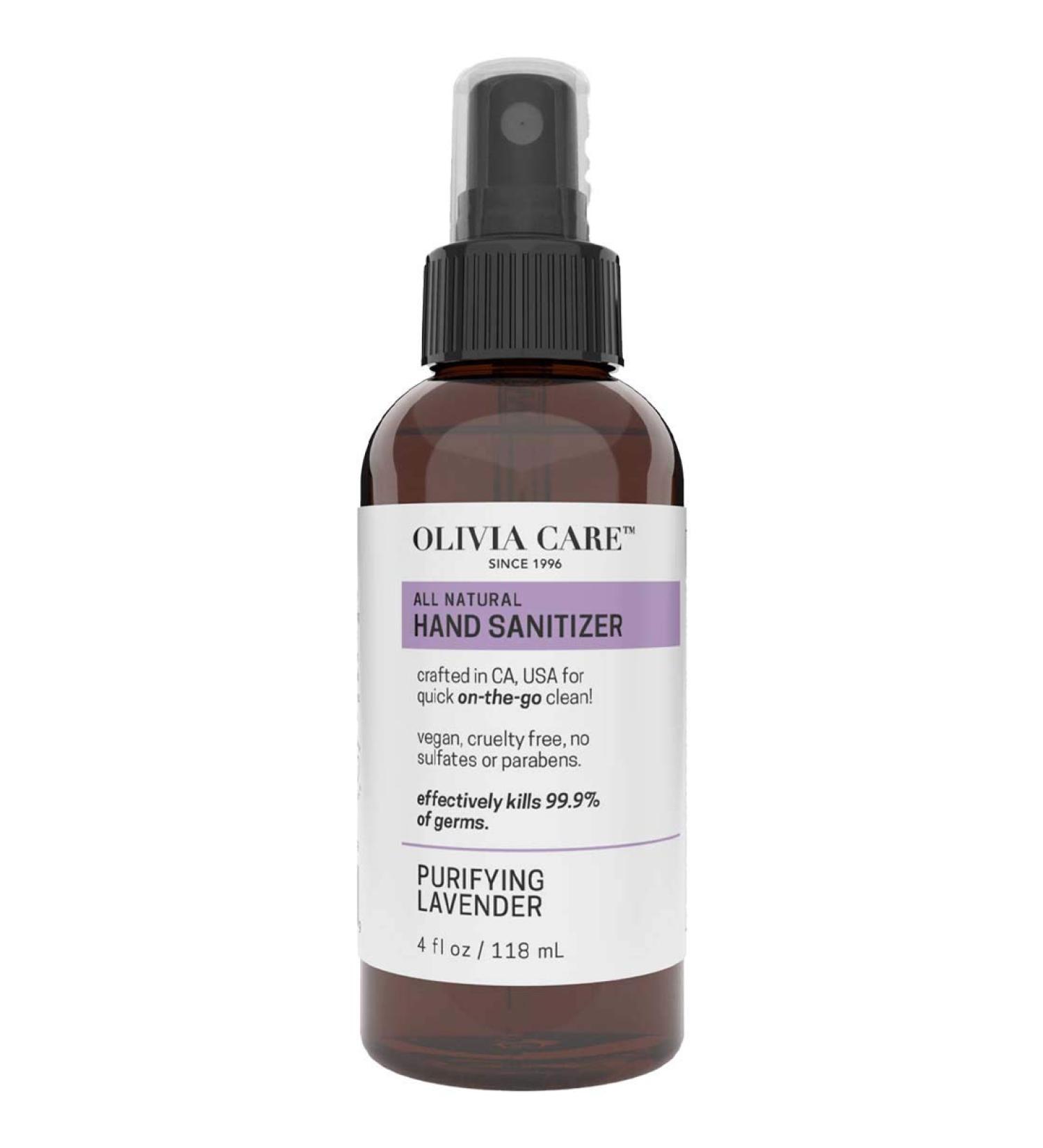 Olivia Care Lavender Hand Sanitizer 4oz - 99.9% Germ-Killing, Moisturizing, Portable - Buy Online on GoSupps.com