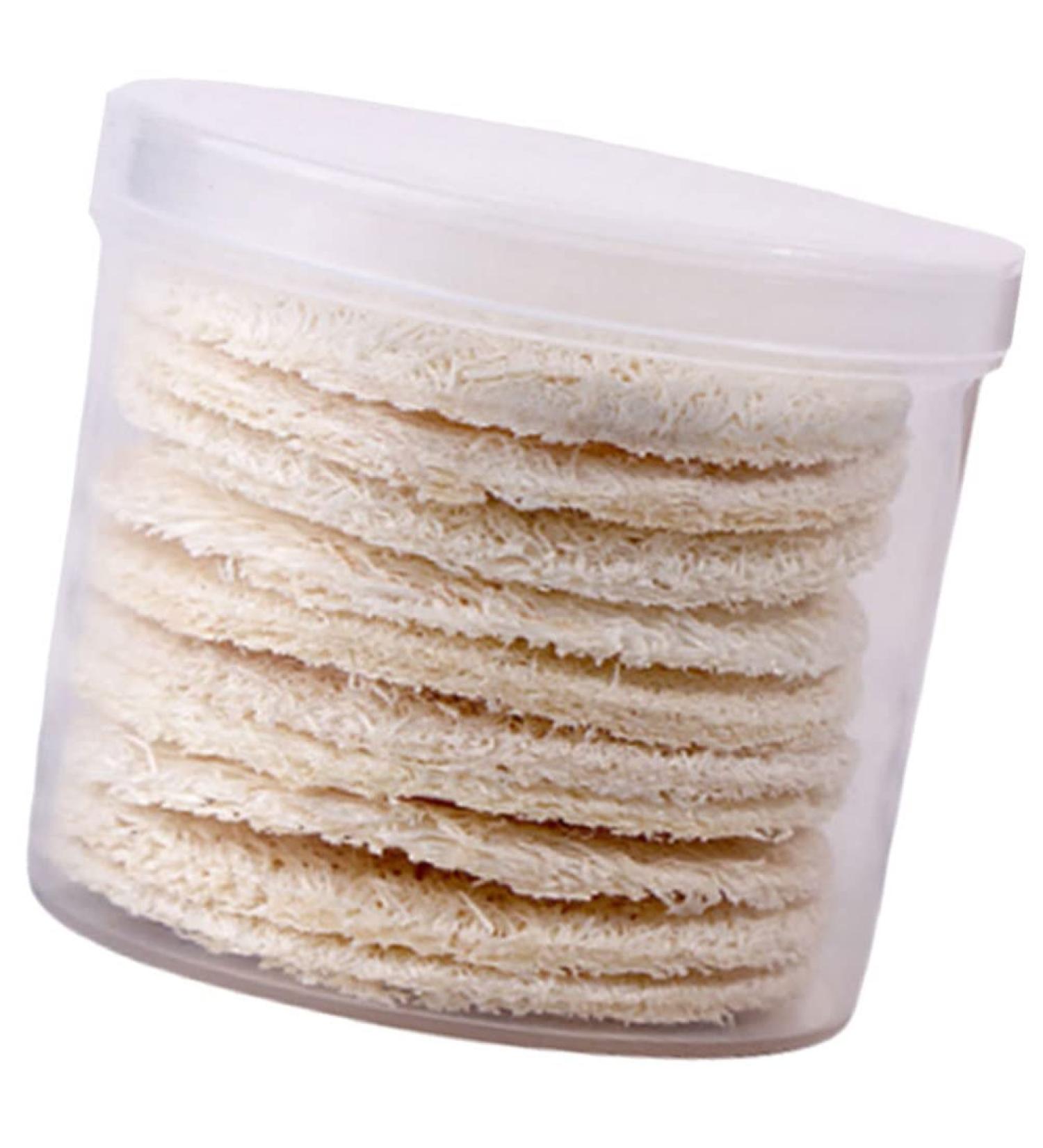 Beavorty Round Loofah Makeup Remover Puffs - 10Pcs Natural Exfoliating Face Pads for Facial Cleansing - Buy Online on GoSupps.com