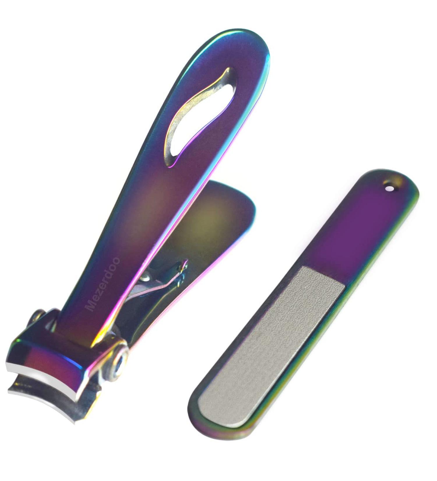 Nail Clippers for Thick Nails Wide Jaw Opening Toenail Clippers Large Stainless Steel Nail Clipper Set with Nail File Toe Nail Clipper for Men Women and Pets Multi Color Clipper-multicolor - Buy Online on GoSupps.com
