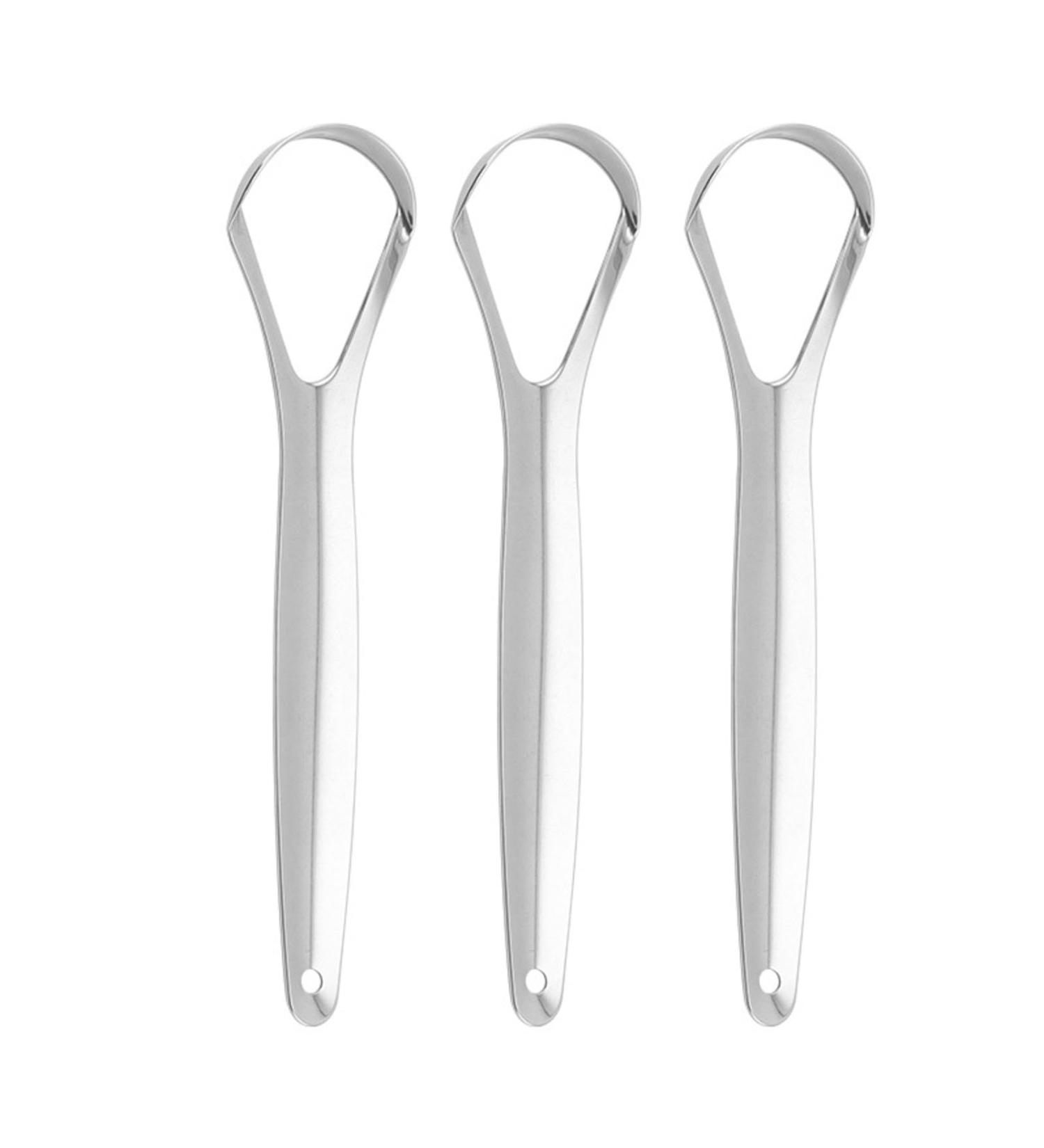 Xzeit Stainless Steel Tongue Scraper - Reduce Bad Breath & Enhance Oral Care for Men & Women | 15x3.5cm - Buy Online on GoSupps.com