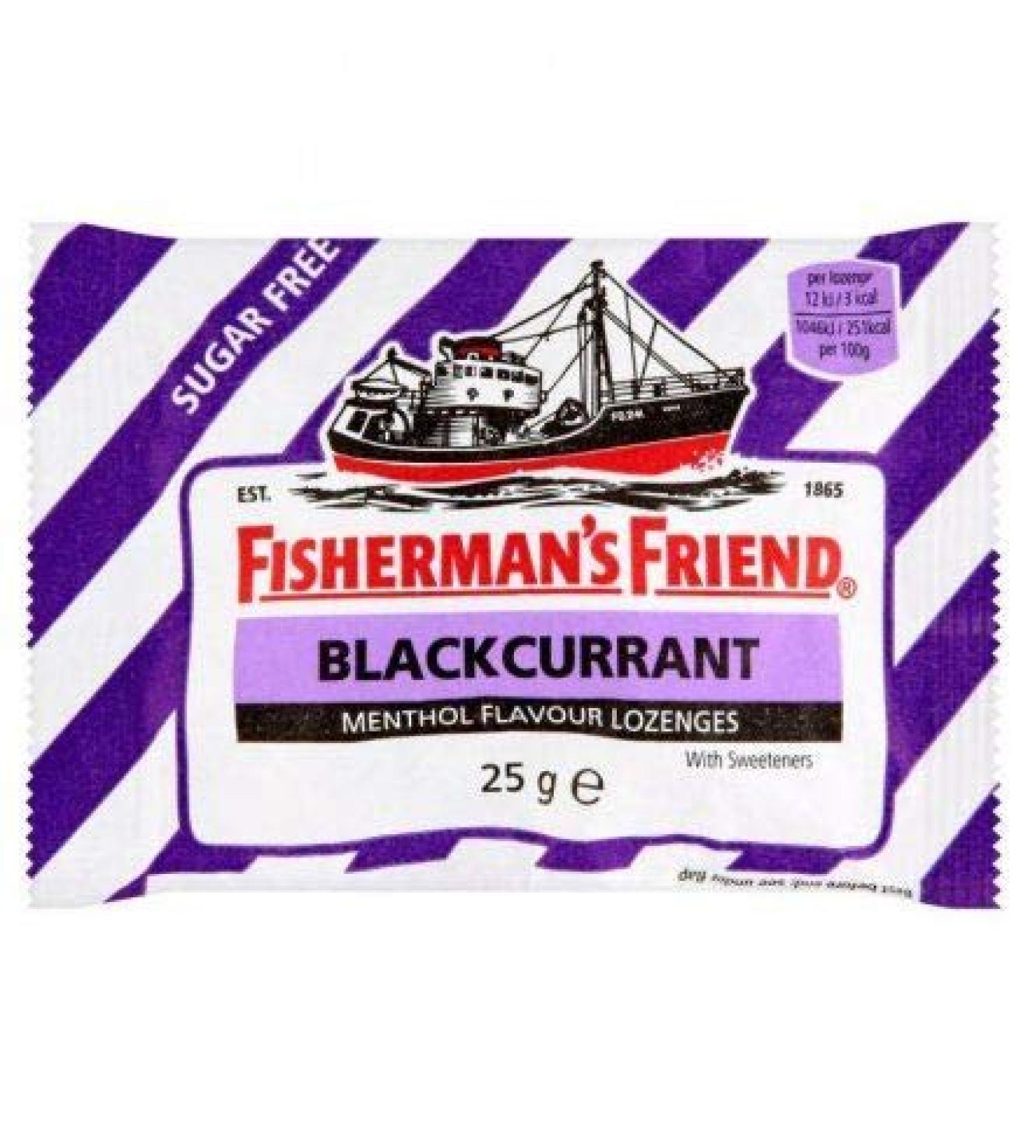 Fishermans Friend Blackcurrant Lozenges - 25g - Pack of 8