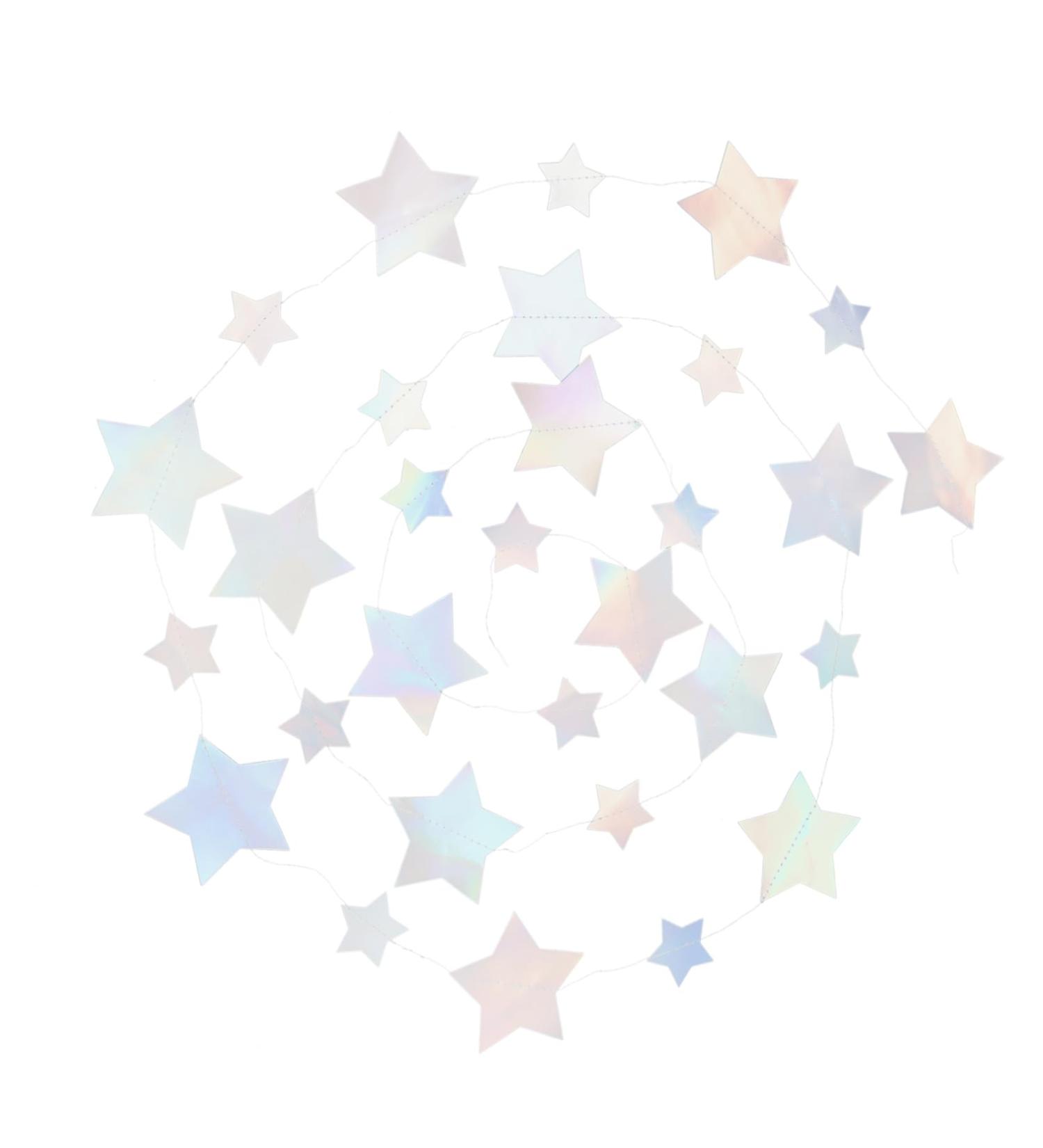 Colorful Stars Pull Flag Party Decoration | Holographic Star Garland & Bunting | Festive Christmas Tree Supplies - Buy Online on GoSupps.com