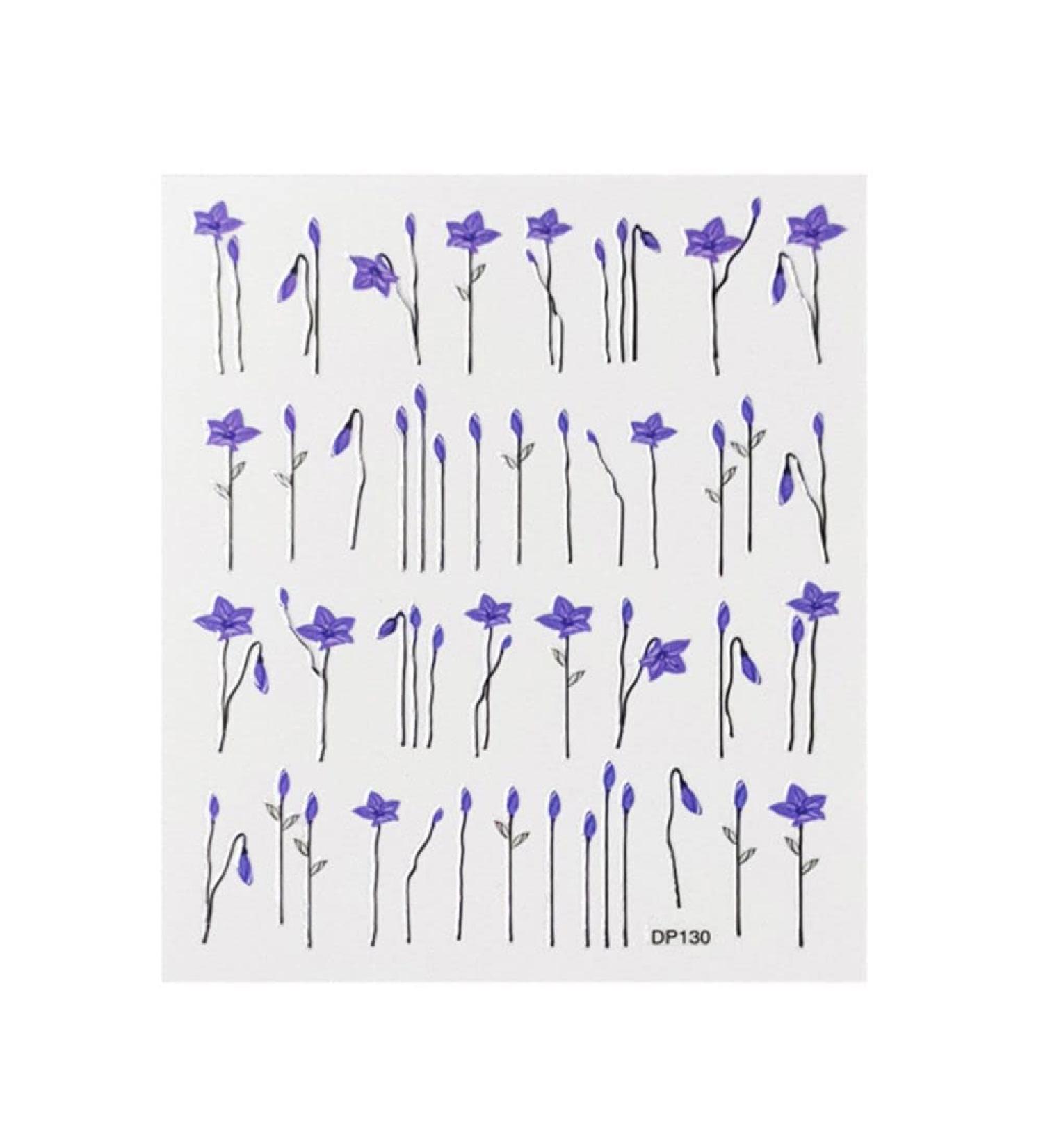 Summer Blossom Nail Art Decoration Classy Poppy Rose Branch Designs Nail Sticker 3D Decals Flowers Leaves(DP-130) - Buy Online on GoSupps.com