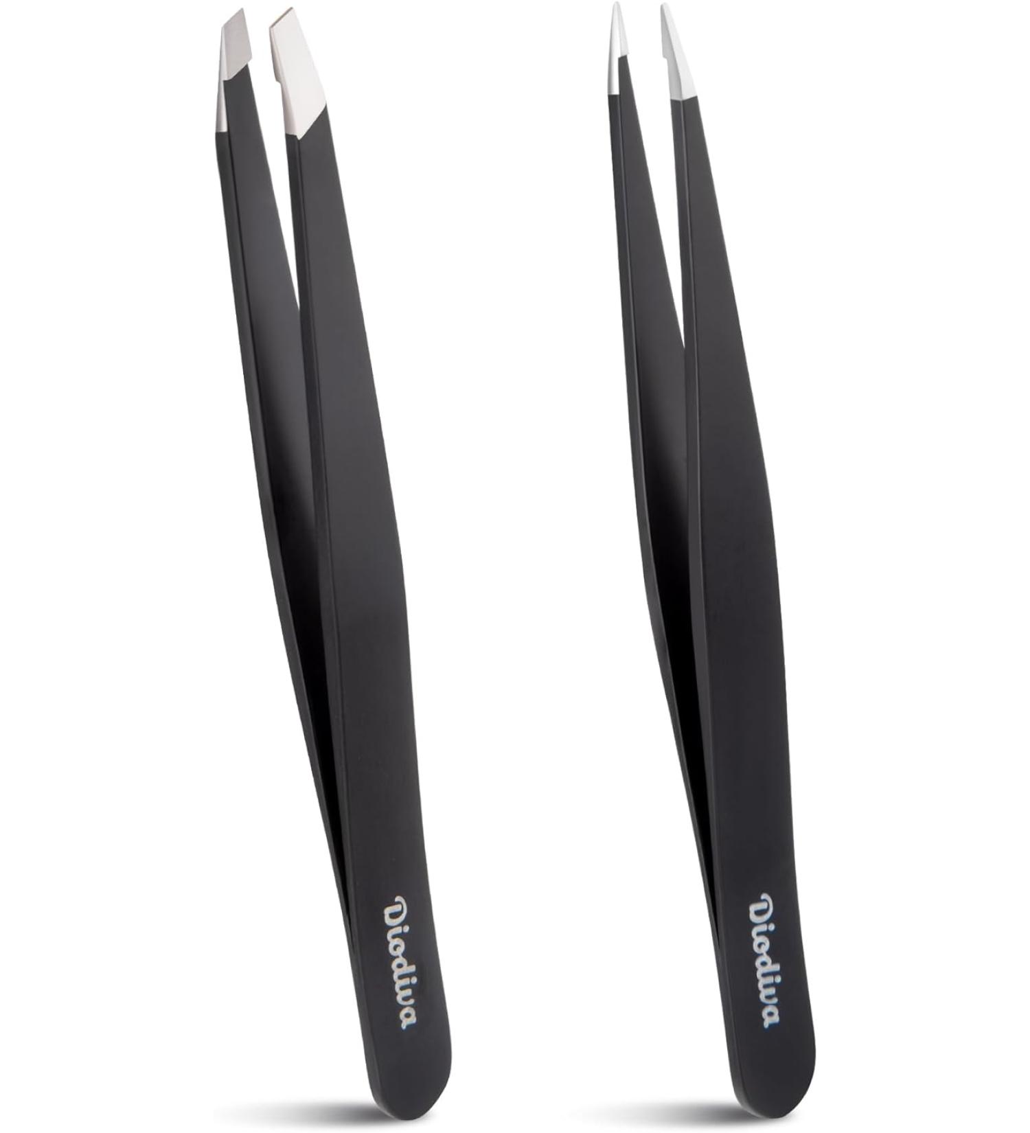 Diodiva Tweezers for Eyebrows - Pack of 2 - Black - Buy Online on GoSupps.com