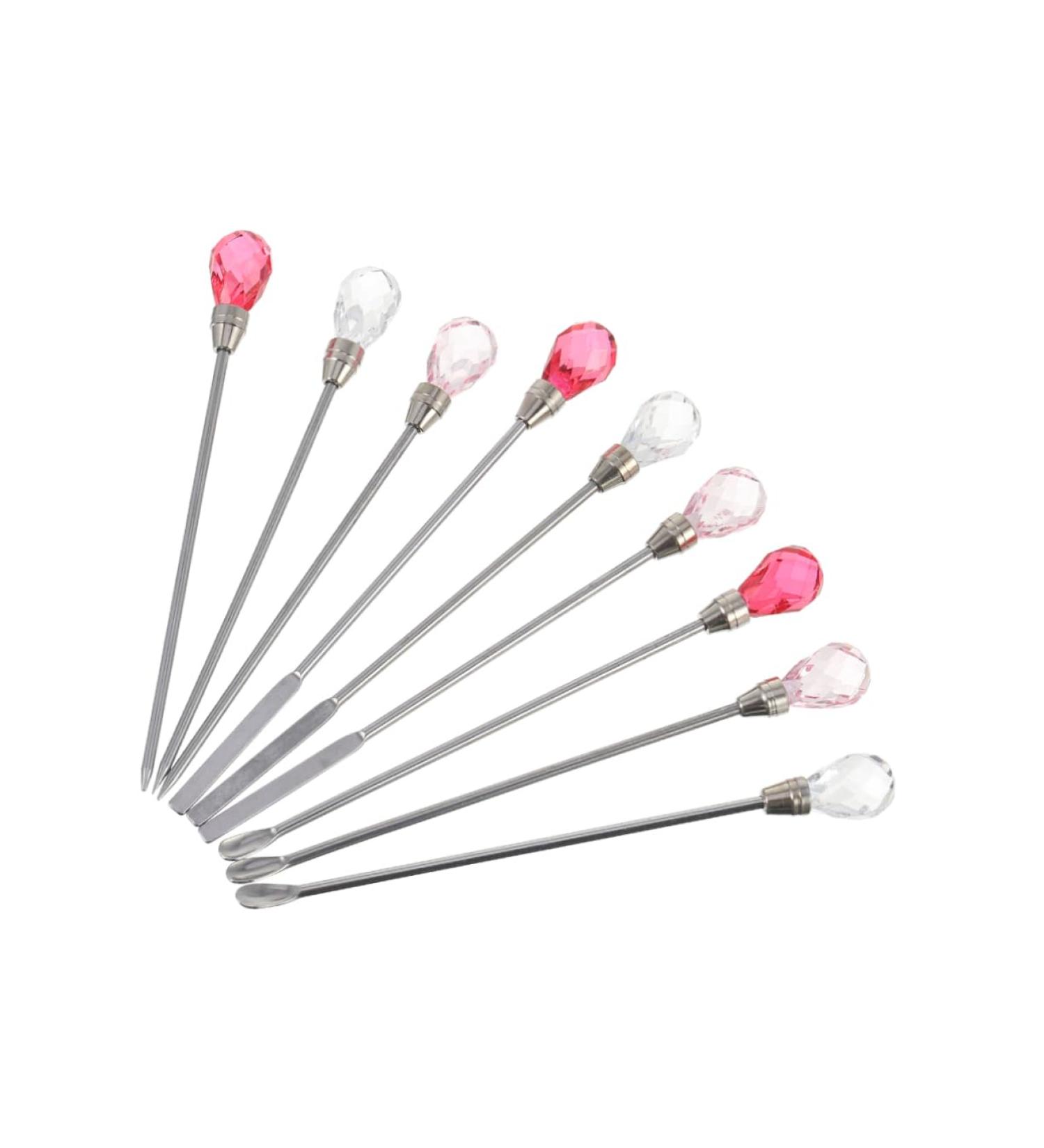 FRCOLOR Color Stirring Rod Nail Manicure Tool Resin Stirring Needle Spoon Spatula Silicone Resin Tool Jewelry Resin Molds for Dotting Rhinestone Metal Coffee Pigment - Buy Online on GoSupps.com