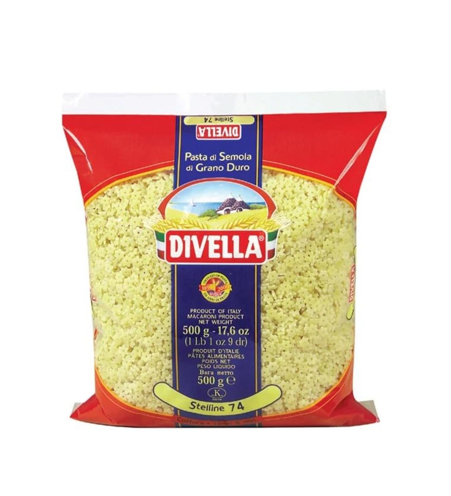 Divella DIVELLA P te de SEMOLA DE DE GRANO DURE STELLINE 74 GR 500 X 24