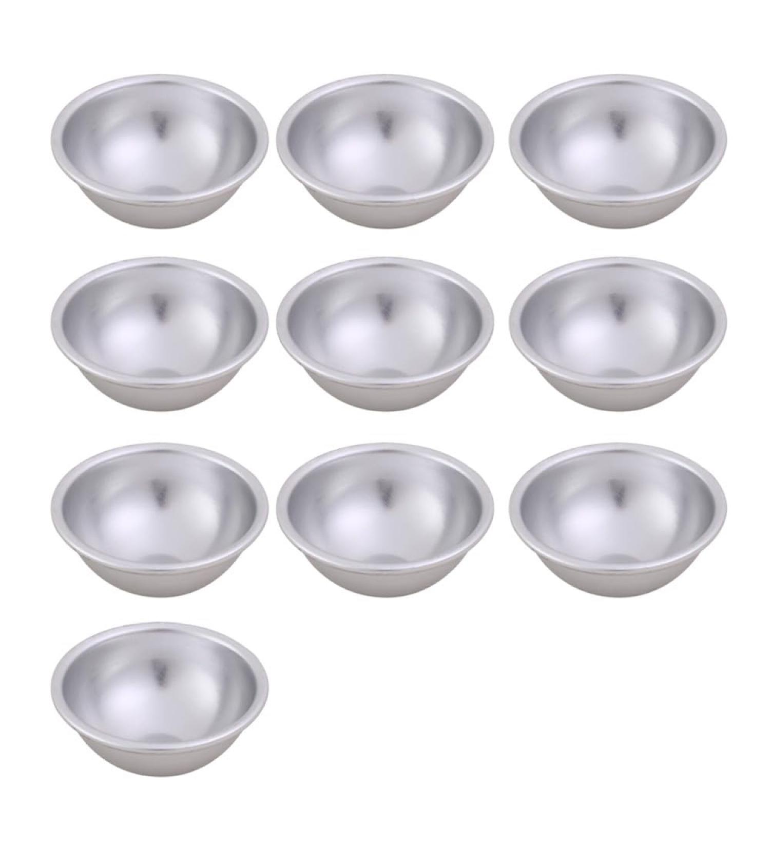 PVNOOCY 10-Piece Bath Bomb Molds | Aluminum Multi-Shape DIY Bath Ball Set | 4.5cm Homemade Bath Bombs & Cupcakes - Buy Online on GoSupps.com