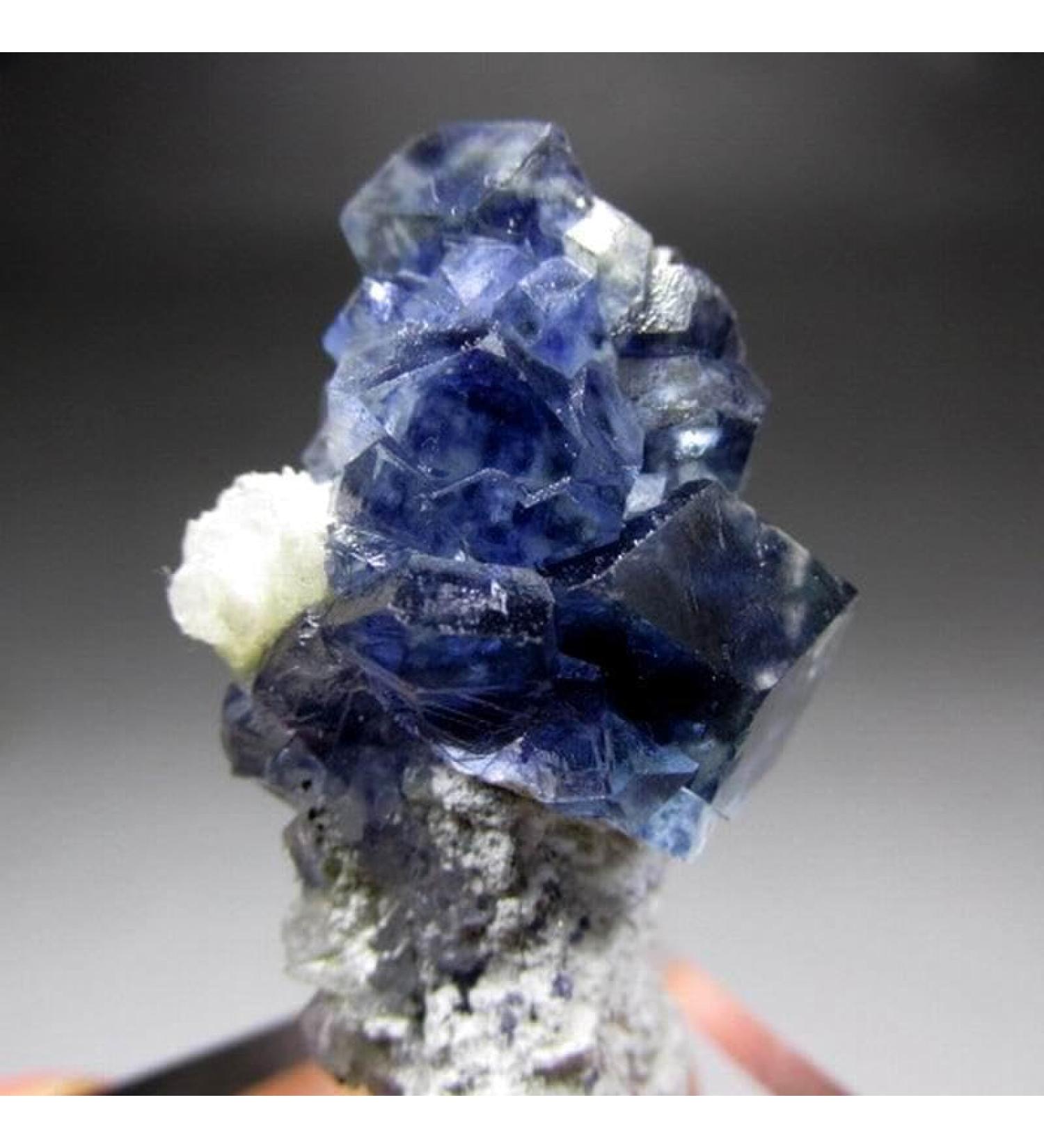 Room Decoration 16g Vivid Blue Phantom Fluorite Cluster w/Calcite+Quartz - Crystals and Stones Home Decor feng Shui - Buy Online on GoSupps.com