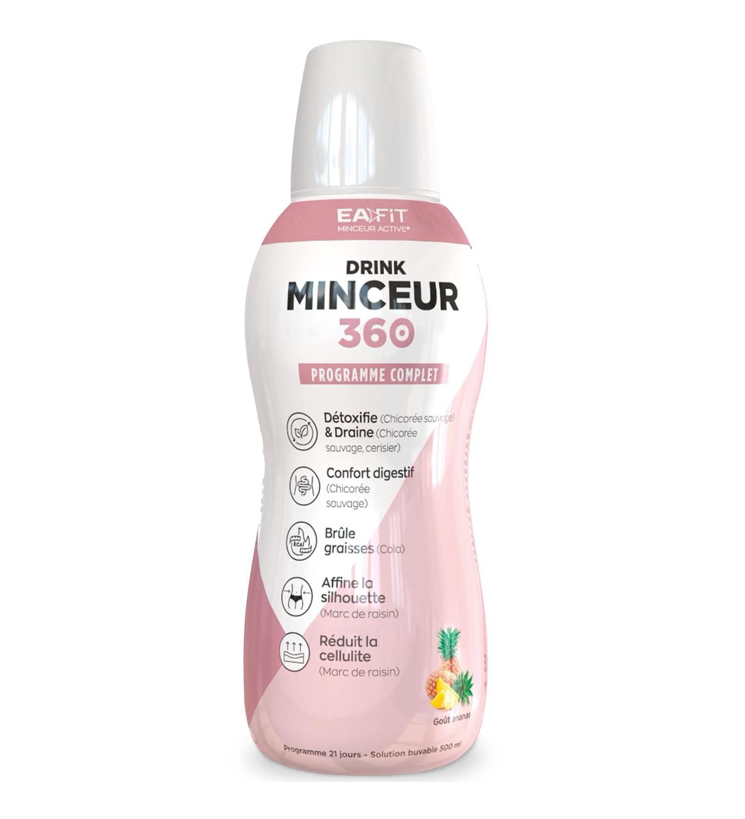 BOISSON MINCEUR | Minceur 360 drink EAFIT | Boisson minceur rapides et efficaces | Bruleur de Graisse | Draine et d toxifie pour perte de poids efficace | Go t Ananas | 500ml | Fabriqu en France Boisson drainante - Buy Online on GoSupps.com