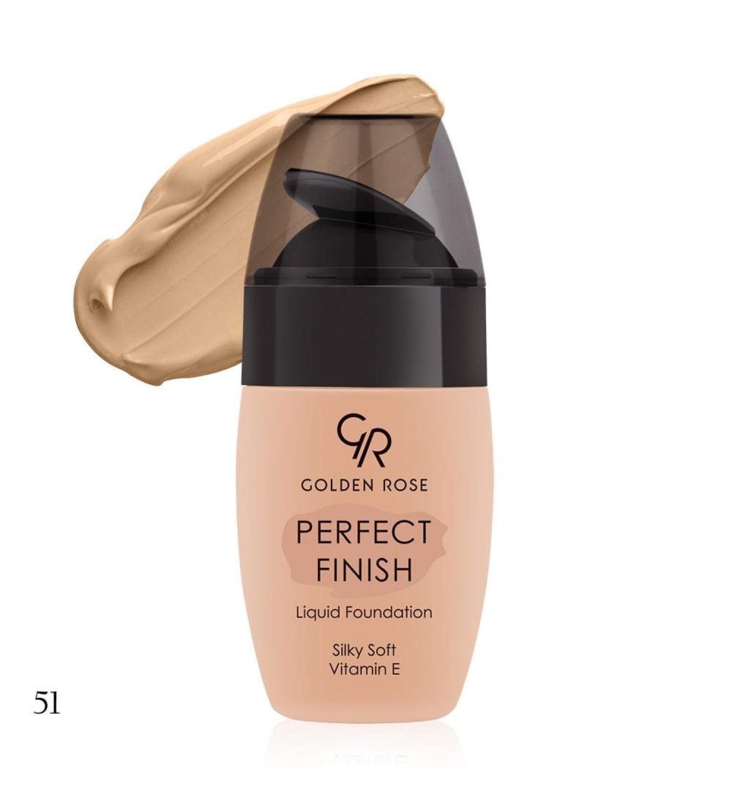 Golden Rose Perfect Finish Liquid Foundation - 51 Rose Ivory - 34 ml - Buy Online on GoSupps.com
