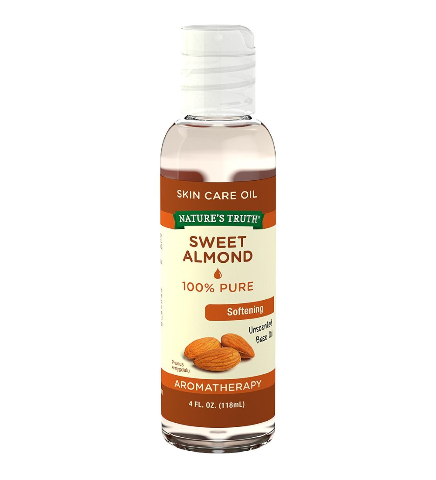 Nature's Truth Aromatherapy Pure Unscented Base Oil Sweet Almond 4 Fl Oz 4 Fl Oz (Pack of 1)