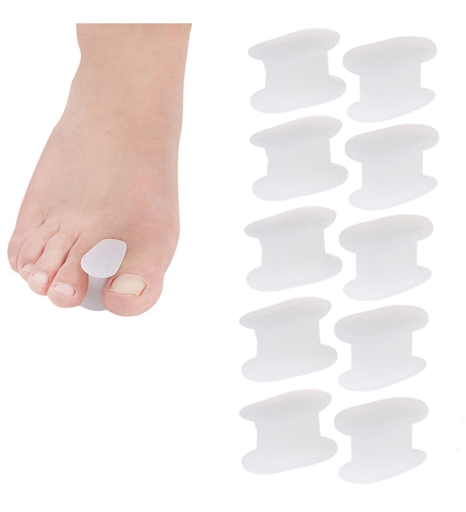 Lezed Gel Toe Spreader - Hallux Valgus Correction Silicone Toe Separator for Overlapping Toes - Soft & Comfortable 10 Pack - Buy Online on GoSupps.com