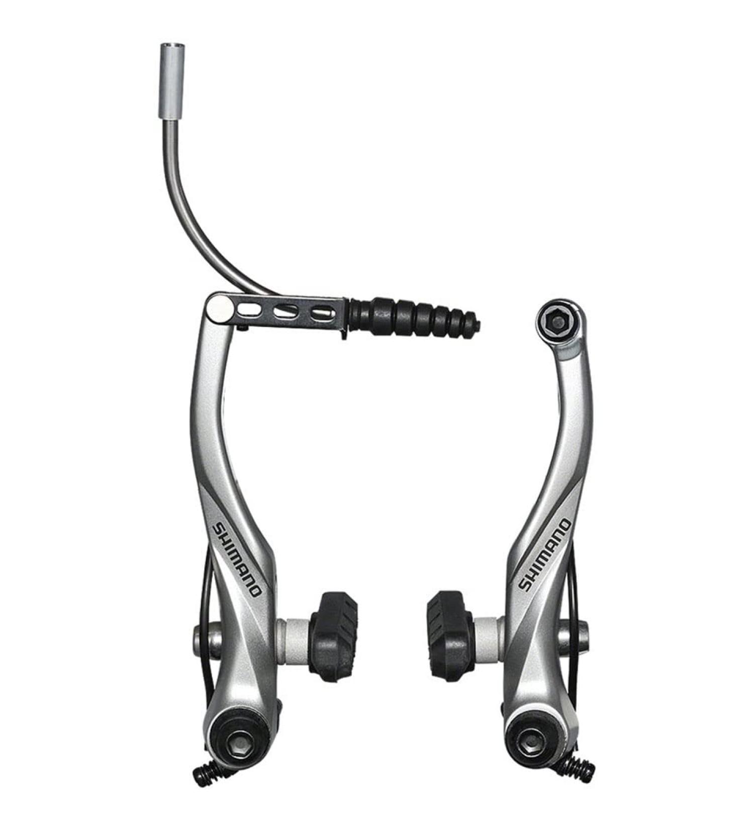 SHIMANO V-Brake - BR-T4000, Front, X-Type (Thin Spacer Outside), S65T Shoe, 16.0/25.0MM Fixing Bolts, W/Inner Cable Lead Unit 90 DEG - Silver - EBRT4000FX43XSP