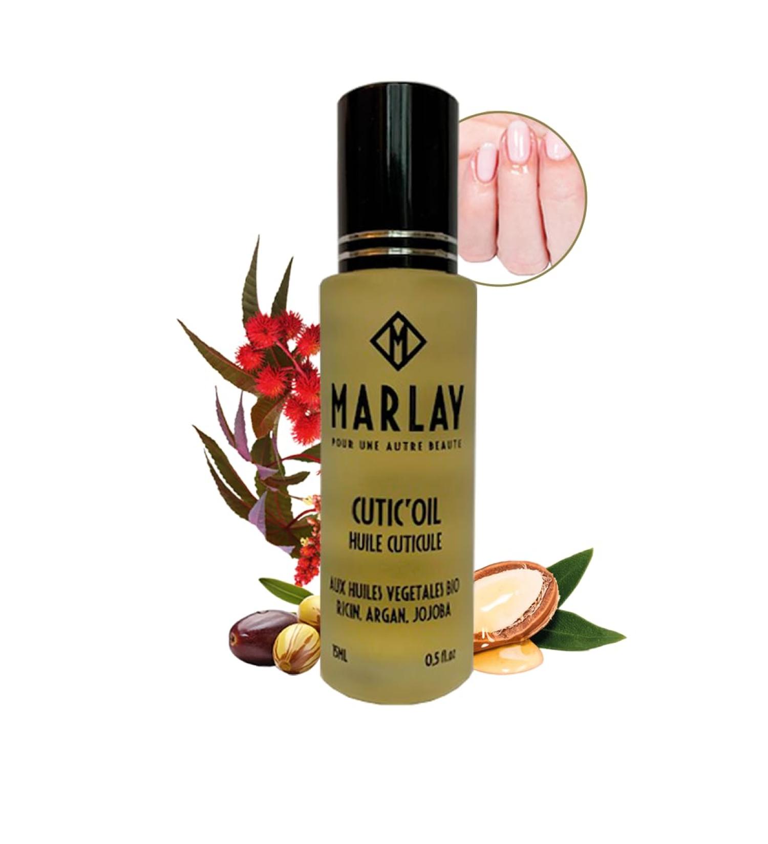 Marlay Cosmetics - Cutic oil Nail Cuticle Oil 15 ml - Organic Roll-on Treatment - Nourishing & Fortifying Oil - Emollient Water - 99% Natural Origin 100% Organic - Yuka 100/100 - Made in France - Buy Online on GoSupps.com