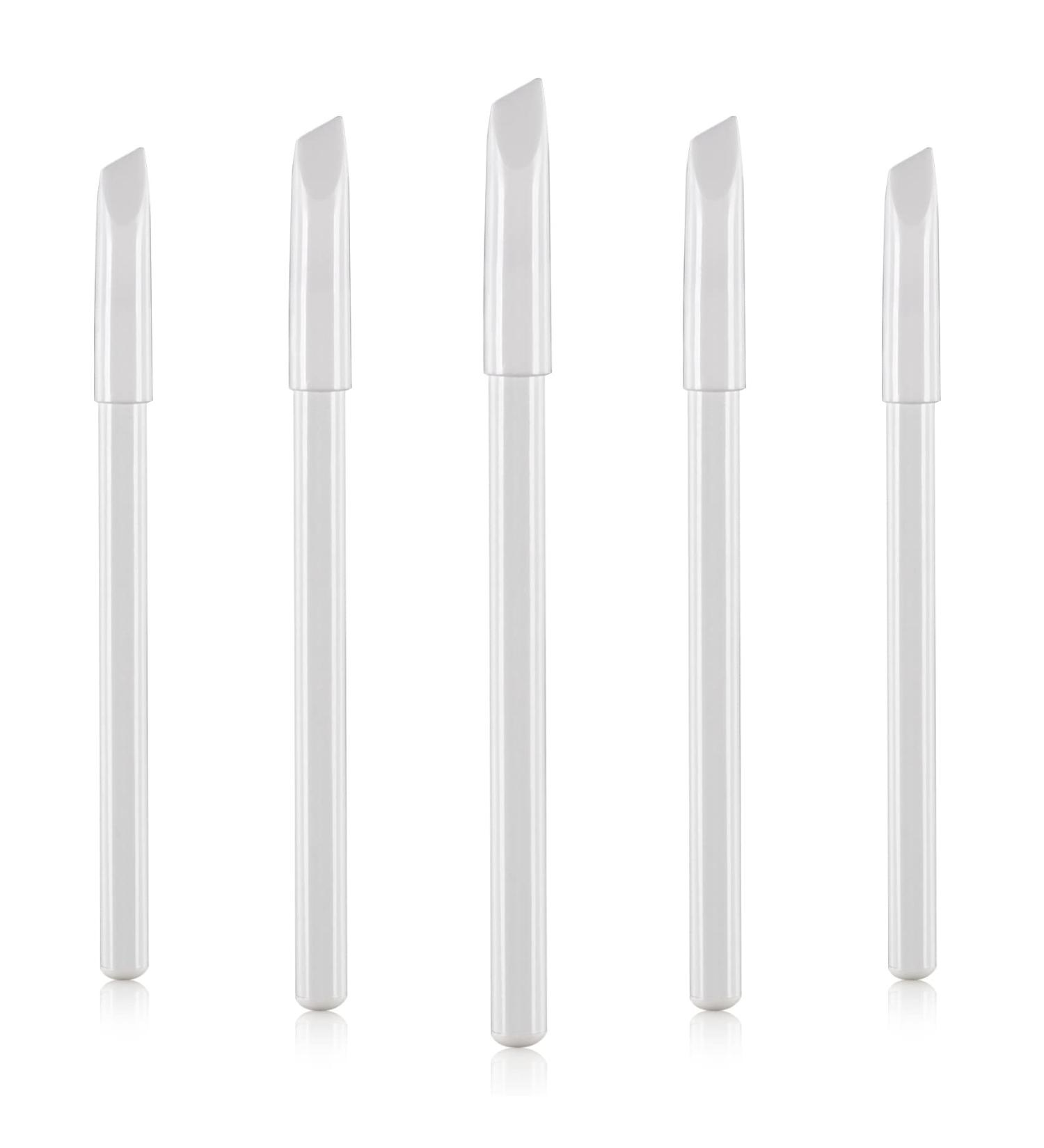 PAGOW 5-Piece White Nail Whitening Pencils Set with Cuticle Pusher - DIY French Manicure Supplies & Nail Art Decoration Tool - Buy Online on GoSupps.com