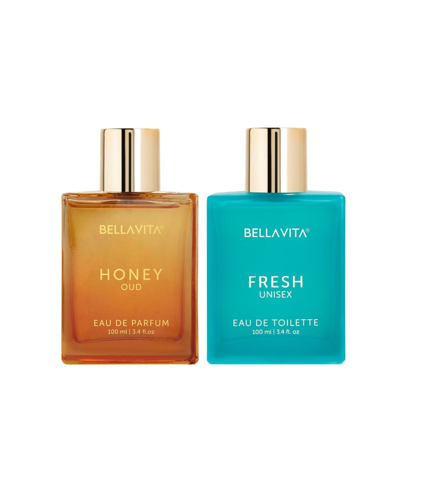 Unisex Gift Set - Honey Oud & Fresh Perfumes for Women & Men | Bergamot Ylang-Yalng Patchouli Vanilla Bergamot Floral & Spicy | Long Lasting | Vegan & Cruelty Free - (2 * 100 ML) - Buy Online on GoSupps.com