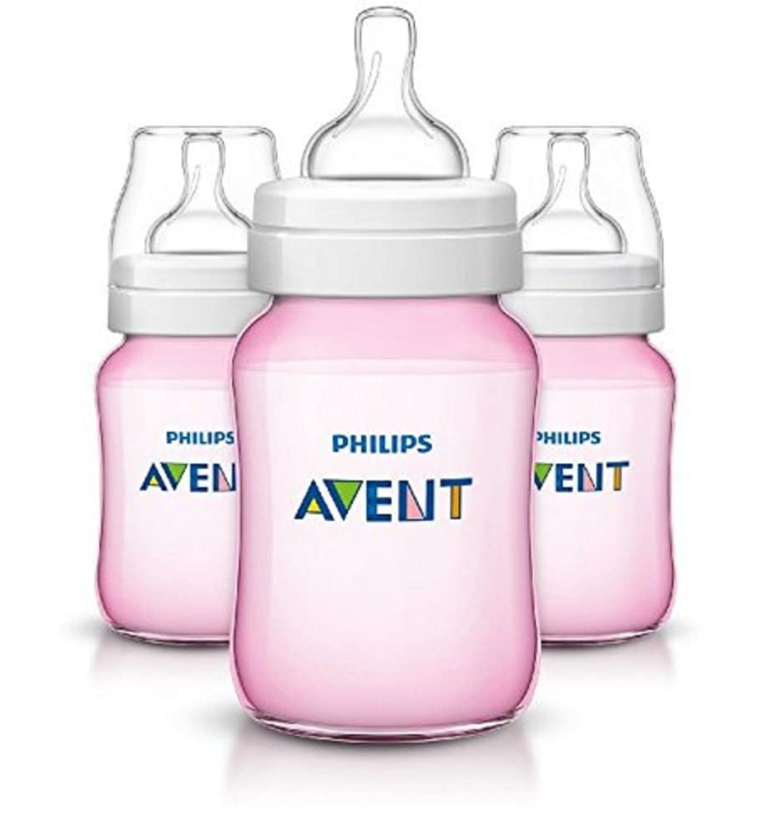 Philips Avent Anti-Colic Baby Bottles Pink - 9oz, 3 Piece 3 Count (Pack of 1) - Buy Online on GoSupps.com
