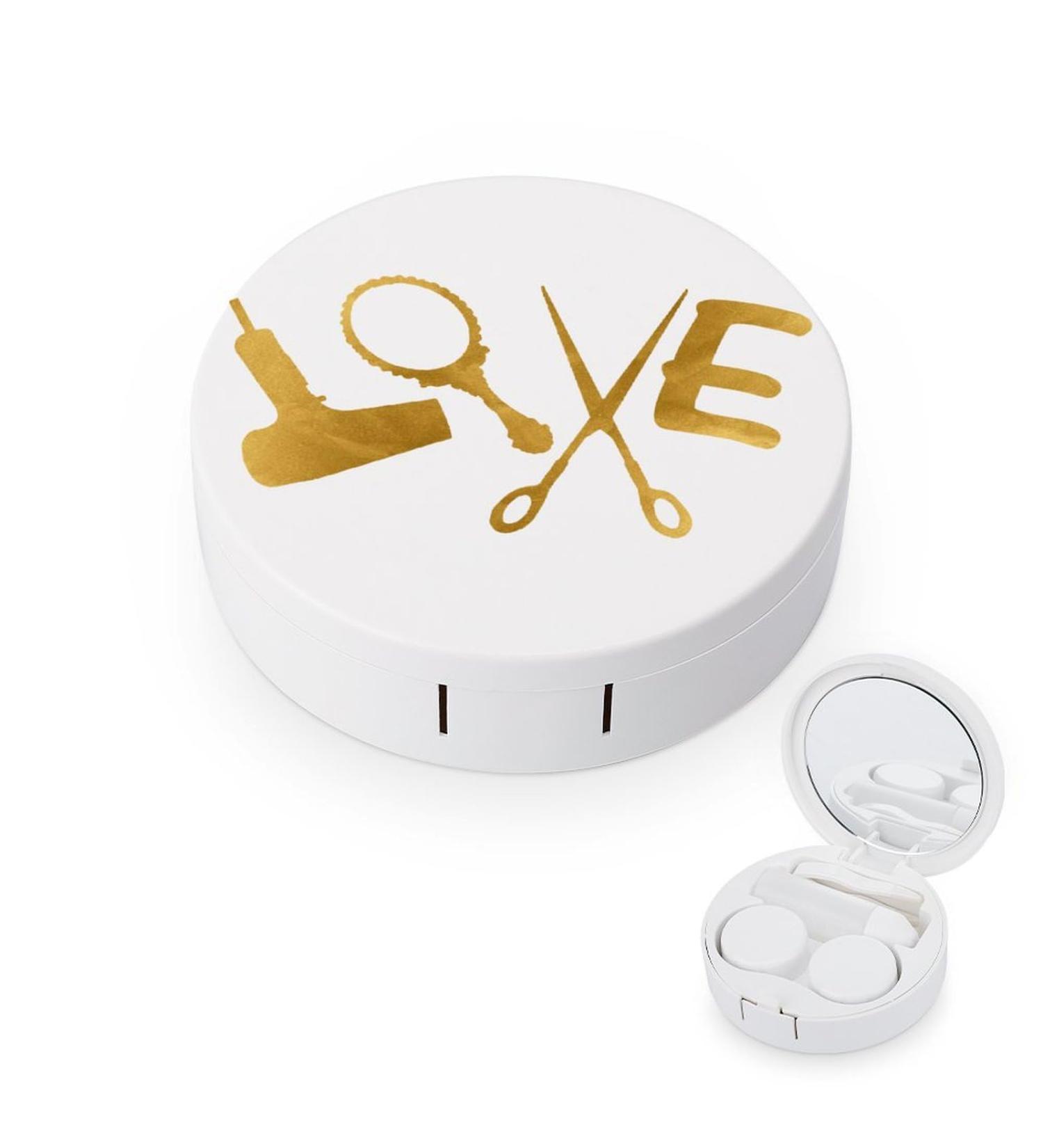 Portable Hairdresser Hairstylist Love Contact Lens Kit with Mirror | Cute Storage Box - Buy Online on GoSupps.com