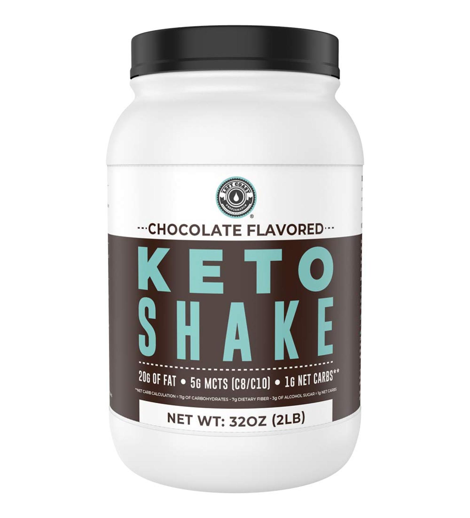 Keto Chocolate Meal Replacement Shake 2lbs - Low Carb Protein Mix with MCT Powder, Collagen Peptides - 20g Fat, 14g Protein, 1 Net Carb, Zero Sugar - Buy Online on GoSupps.com