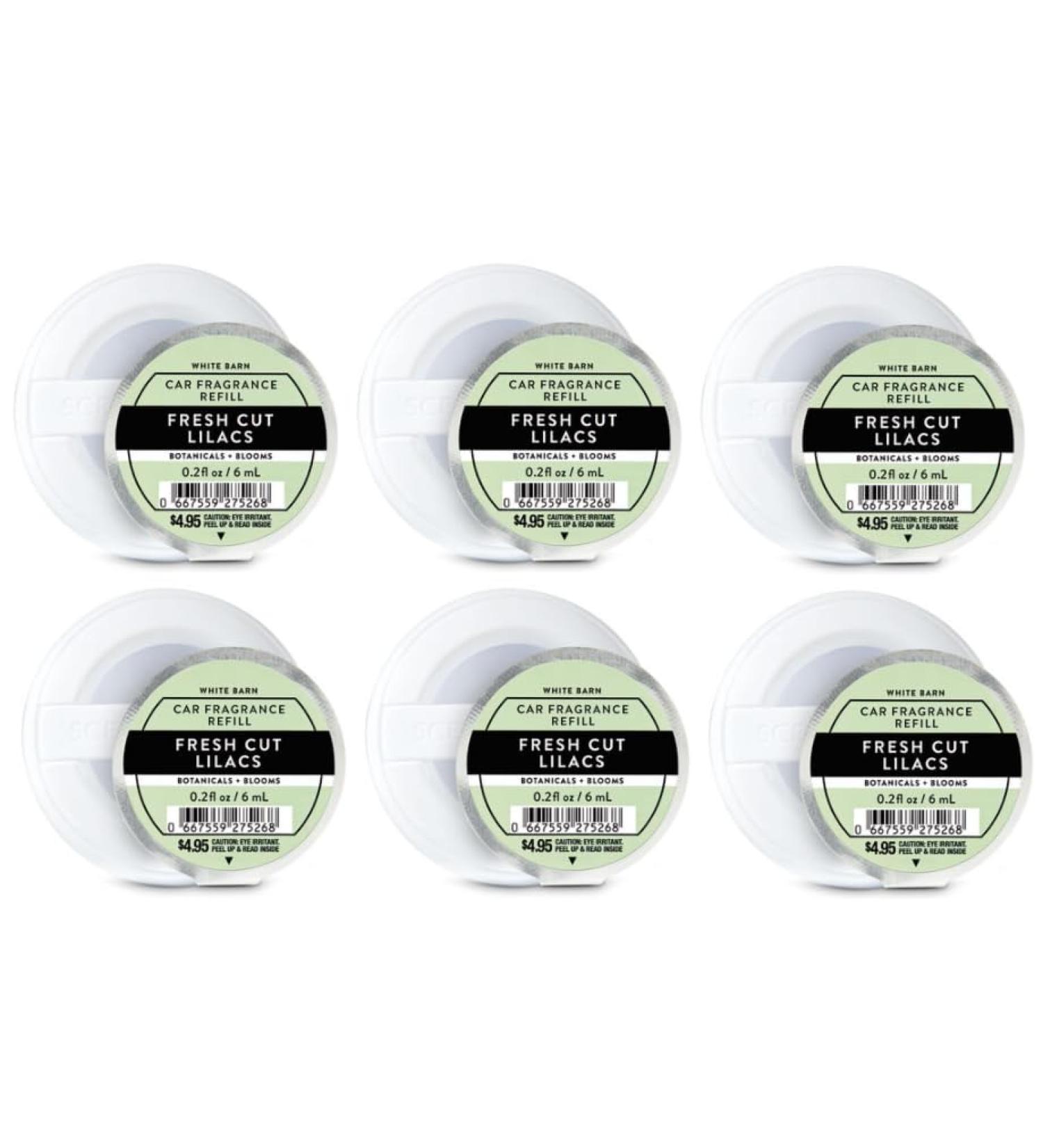 White Barn FRESH CUT LILAC Car Fragrance 0.03 Fl Oz (Pack of 6) Clear