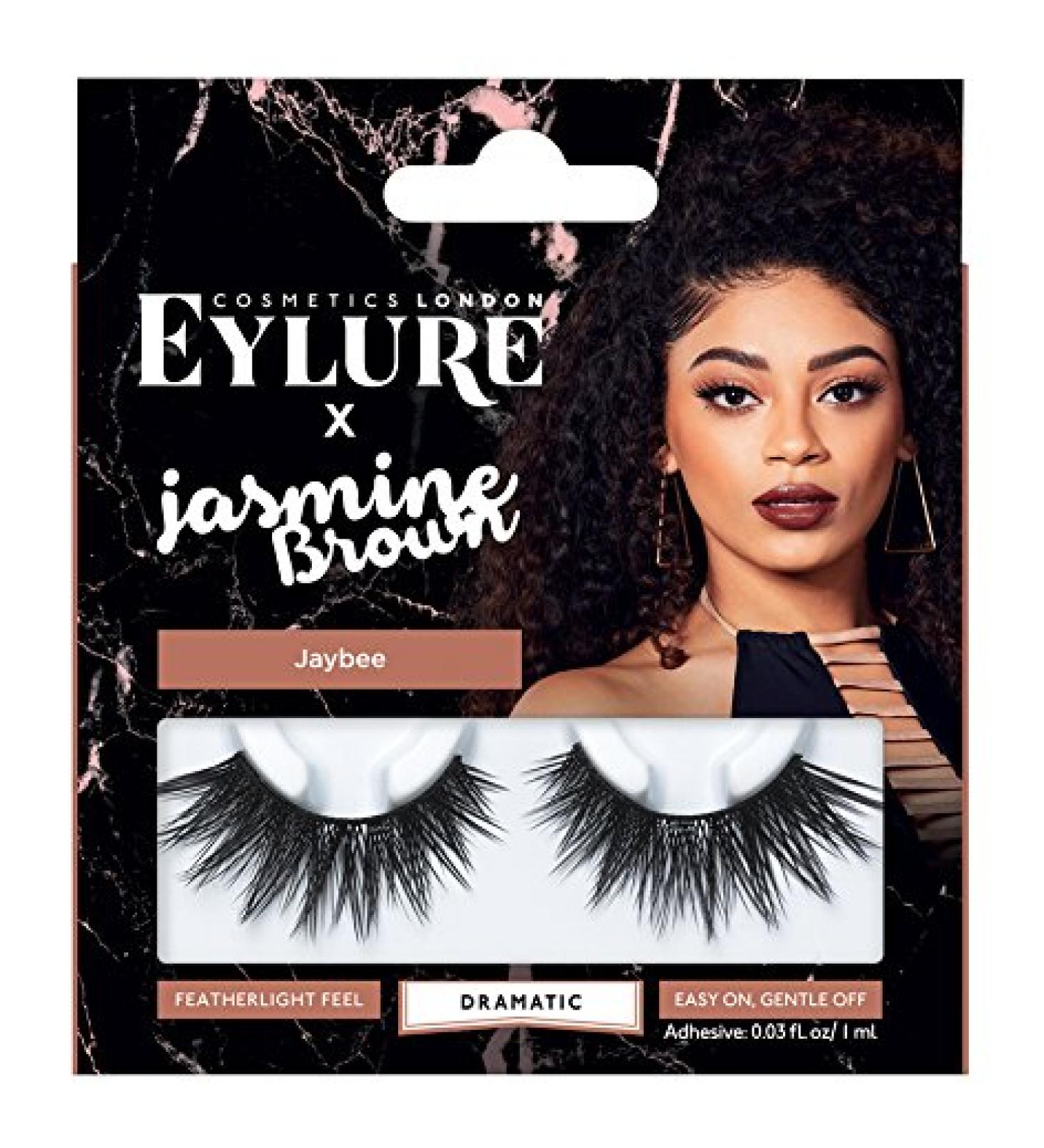 Eylure Jasmine Brown  False Lashes  Curly Queen  Adhesive Included  Reusable  1 Pair