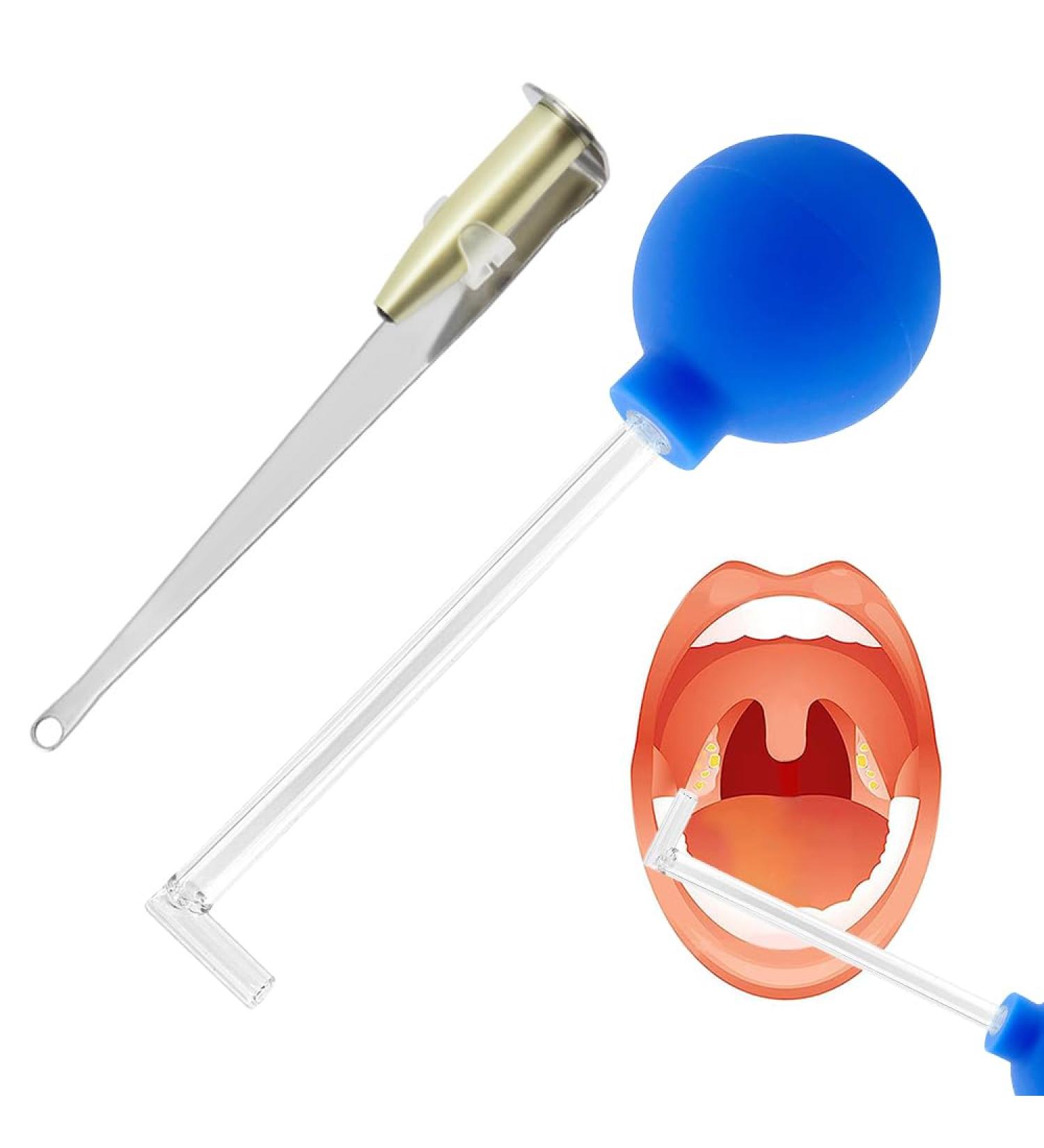 Hojalis Tonsillolite Remover - 2 PC Manual Tonsil Stone Cleaner Tool for Bad Breath & Oral Care (Blue) - Buy Online on GoSupps.com