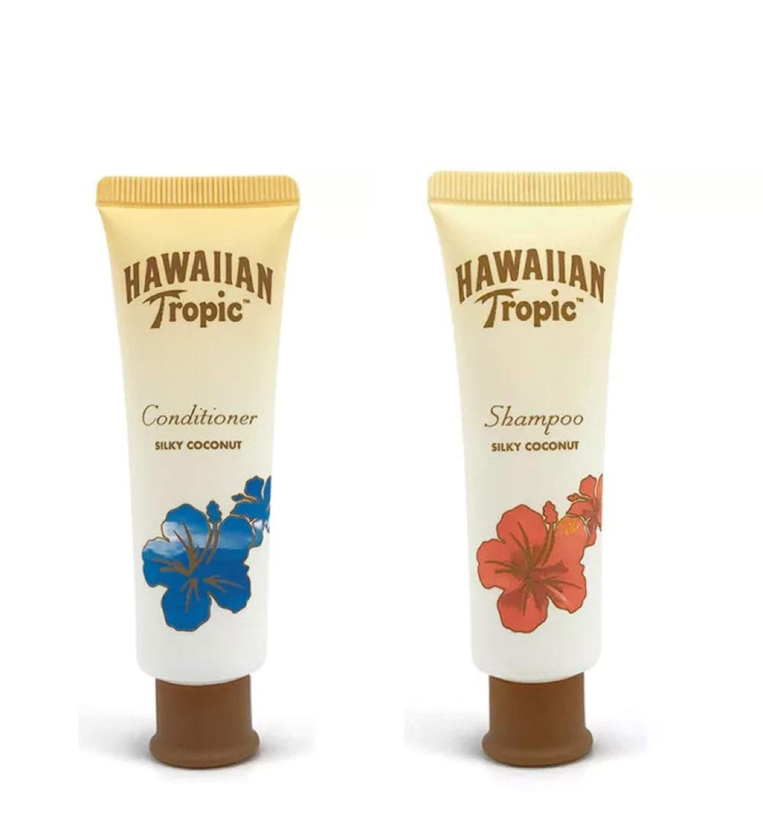 Hawaiian Tropic Shampoo and Conditioner Silky Coconut Fragrance Lot of 16 (8 each) Each 1 Oz Total 16 Oz
