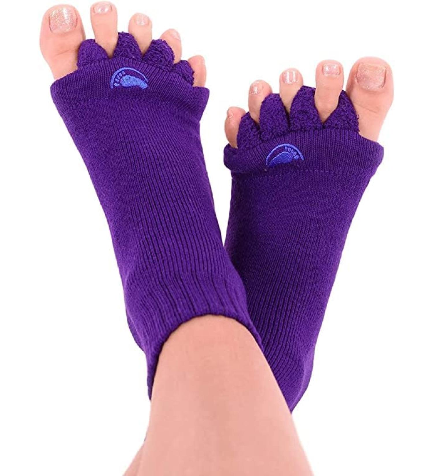 Buy The Original Foot Alignment Socks - My Happy Feet | Monochrome Violet Toe Separators for Men & Women (Large) | International Shipping Available - Buy Online on GoSupps.com