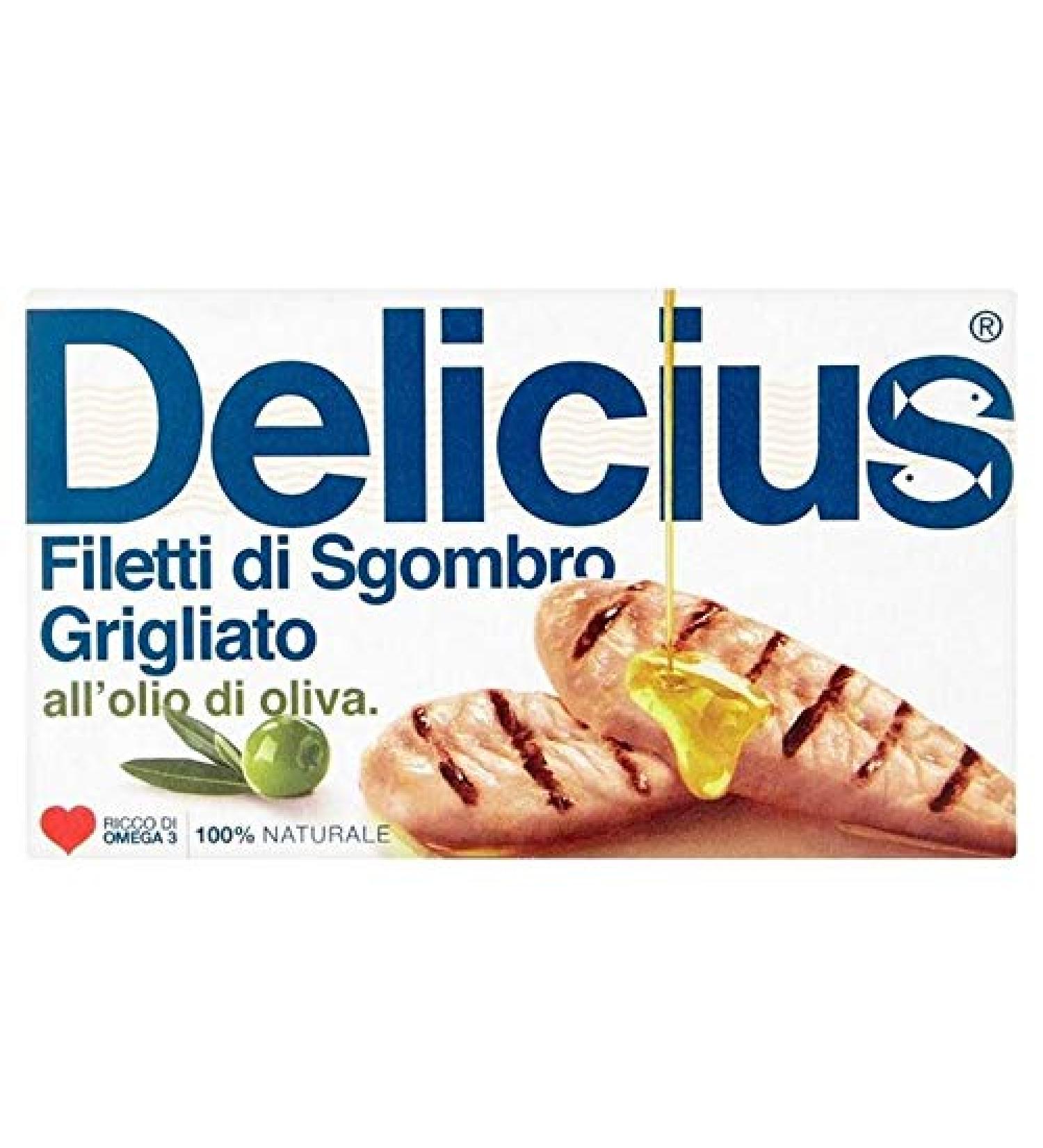 2X Delicius Grilled Mackerel Fillets in Olive Oil 85g