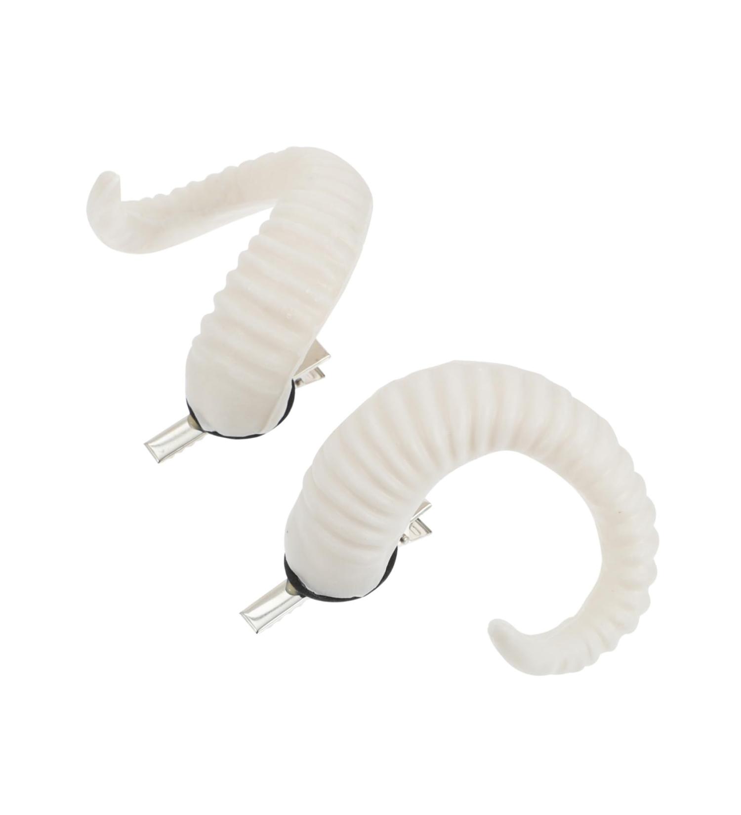 IWOWHERO Pair Ram Horns Cosplay Demon Horns Black Horns Horn Headpiece Ram Horns Headband Horn Headband Devil Horns Goat Horns Headbands Aritifical Sheep Cos Horns Makeup White Hair Women's - Buy Online on GoSupps.com