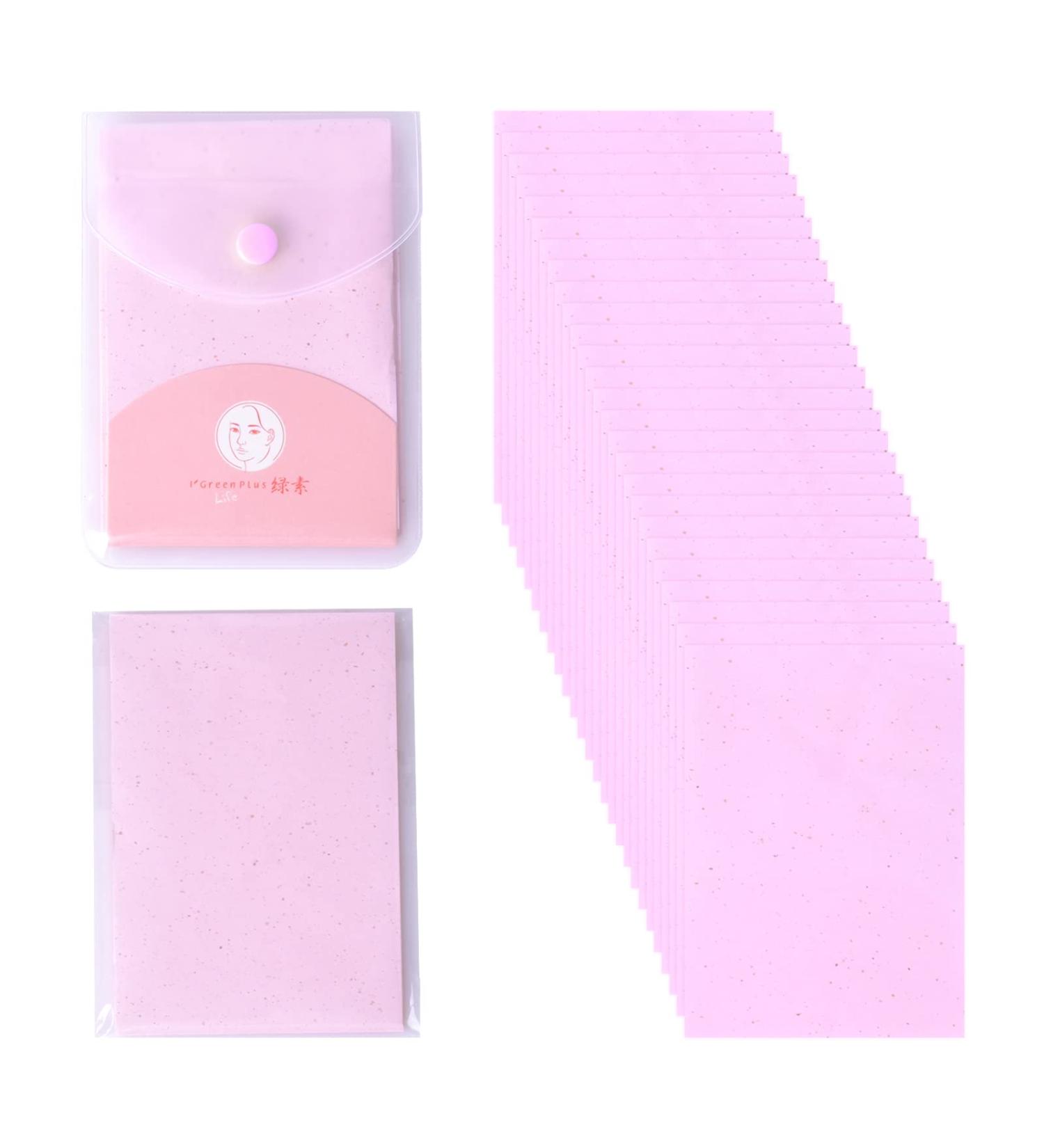 Vesaneae 160 Leaf Blotting Paper Oil Control Sheets for Greasy Skin | Absorbent Face Blotting Pads with Bag (Pink) - Buy Online on GoSupps.com
