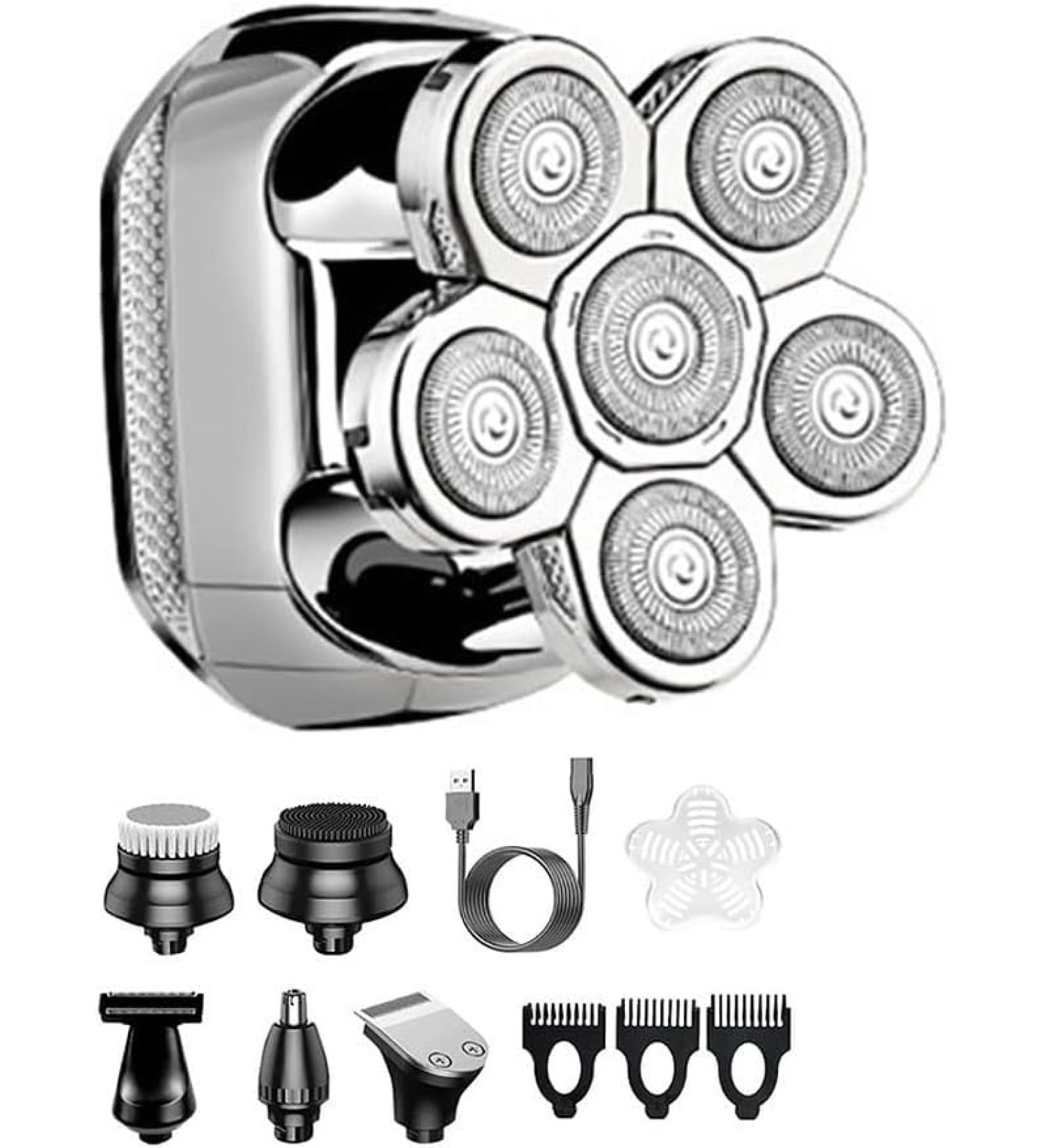 GeRRiT Electric Razor for Men | 5-in-1 Waterproof Bald Head Shaver & Cordless Grooming Kit - Buy Online on GoSupps.com